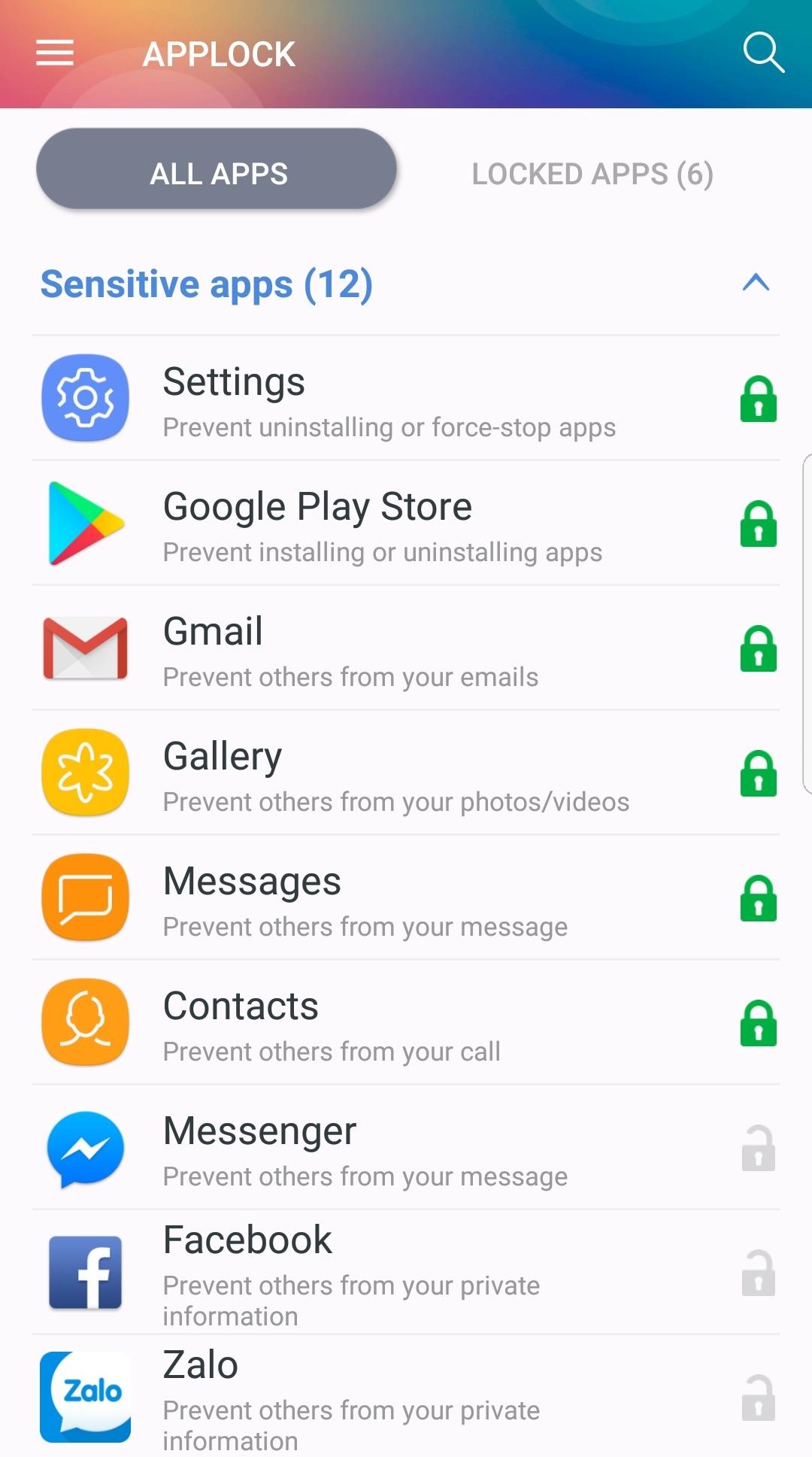 اسکرین شات 2 برنامه Applock