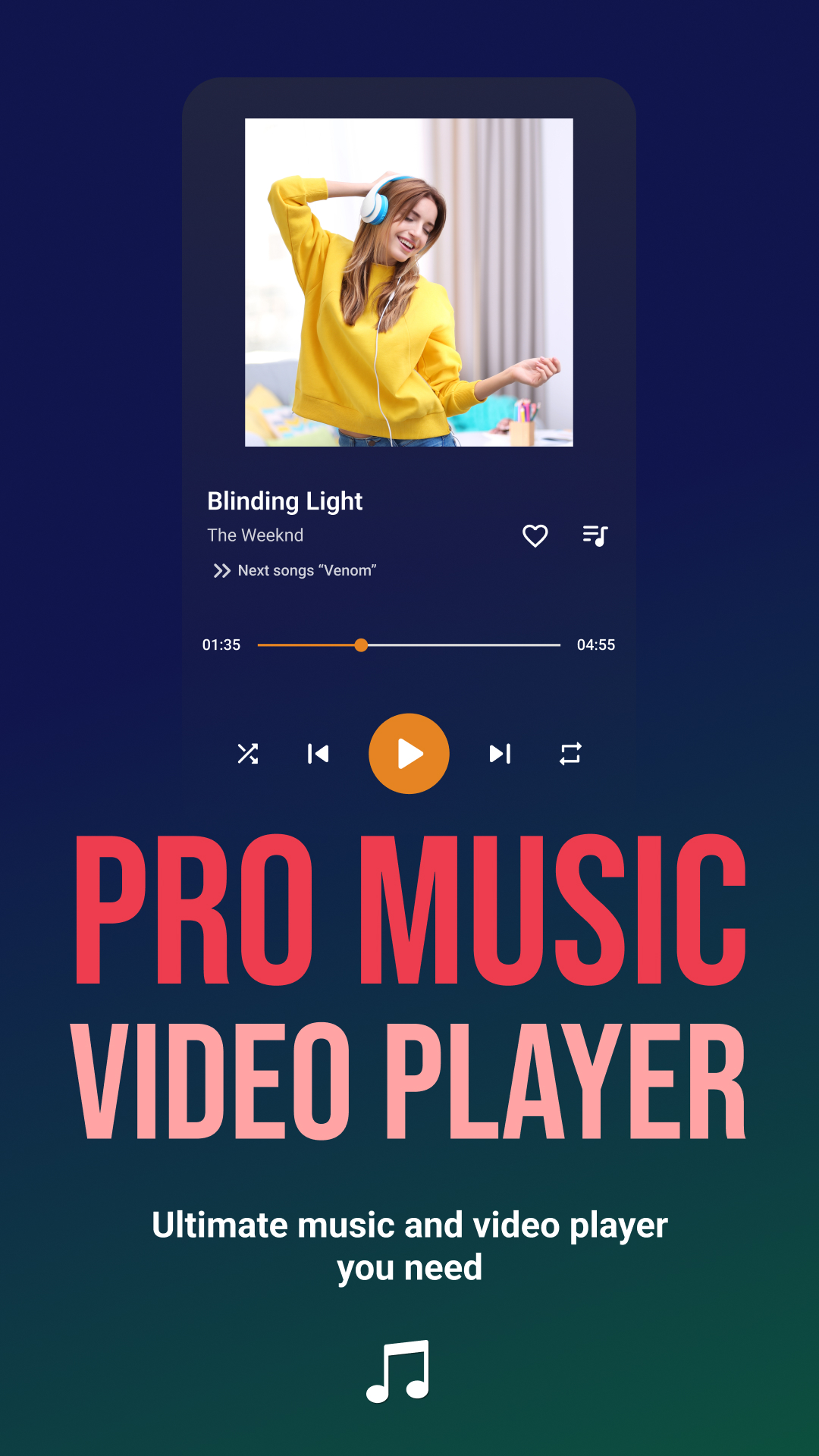 اسکرین شات 1 برنامه Music Player - MP3 Player