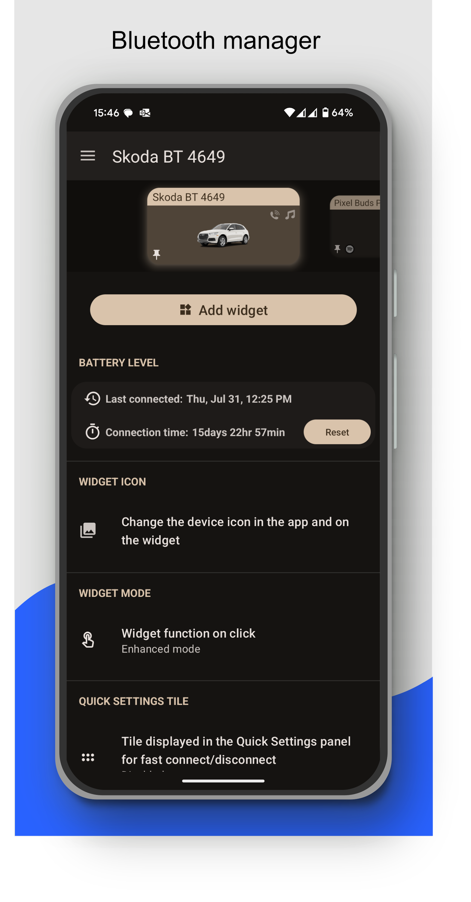 اسکرین شات 2 برنامه Bluetooth Audio Connect Widget