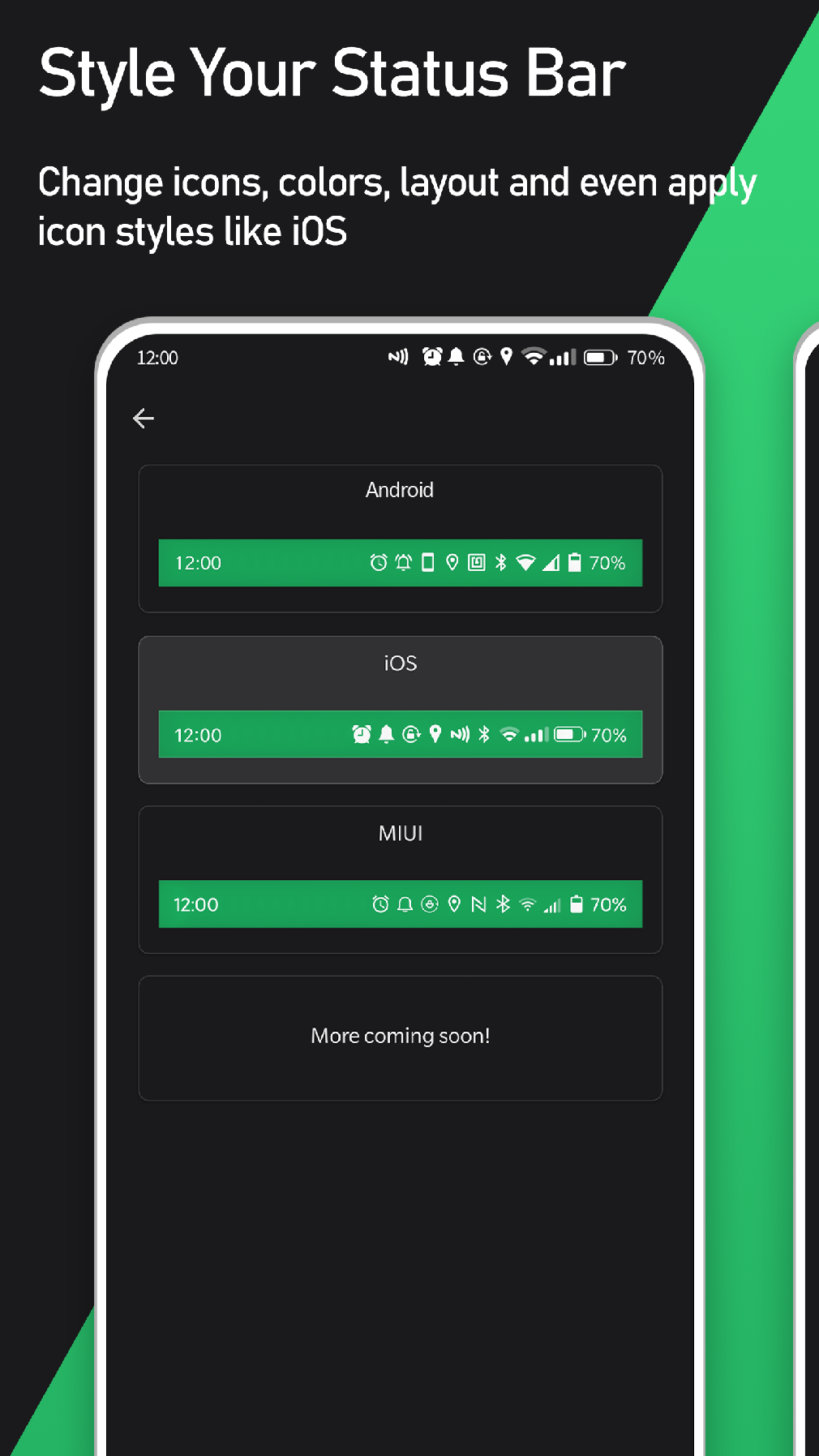 اسکرین شات 5 برنامه Super Status Bar - Customize