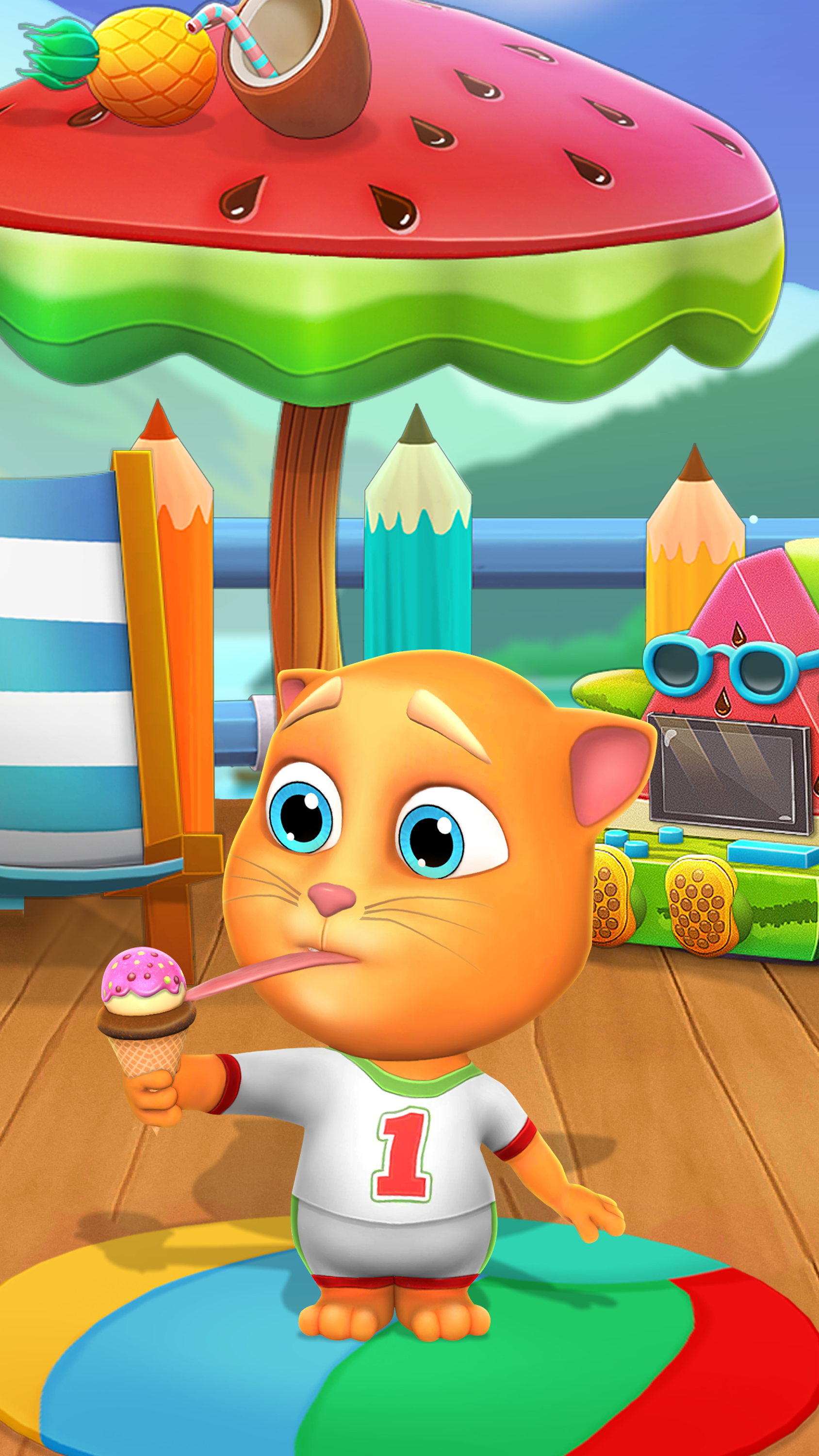 اسکرین شات 3 برنامه Virtual Pet Tommy - Cat Game