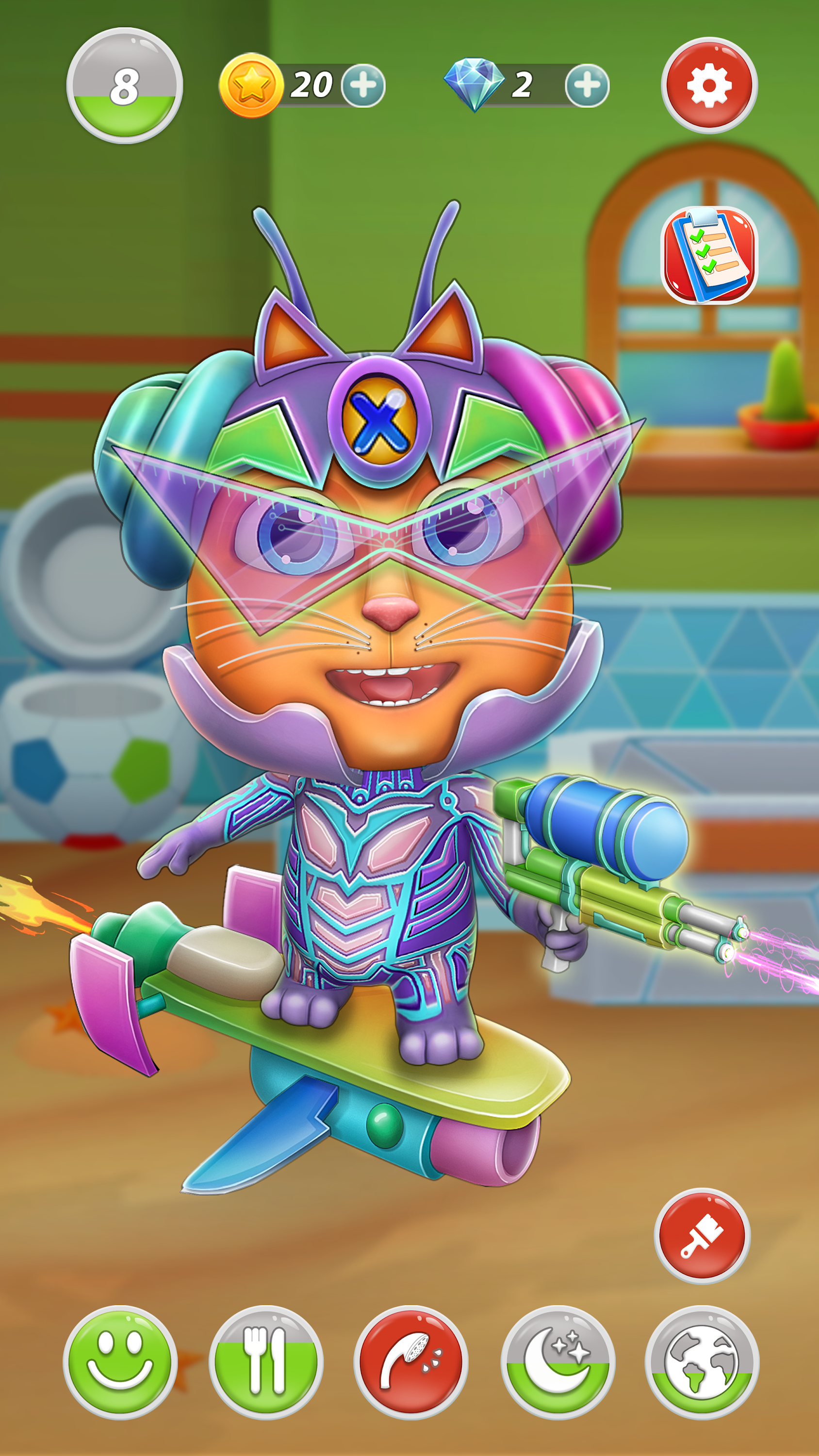 اسکرین شات 6 برنامه Virtual Pet Tommy - Cat Game