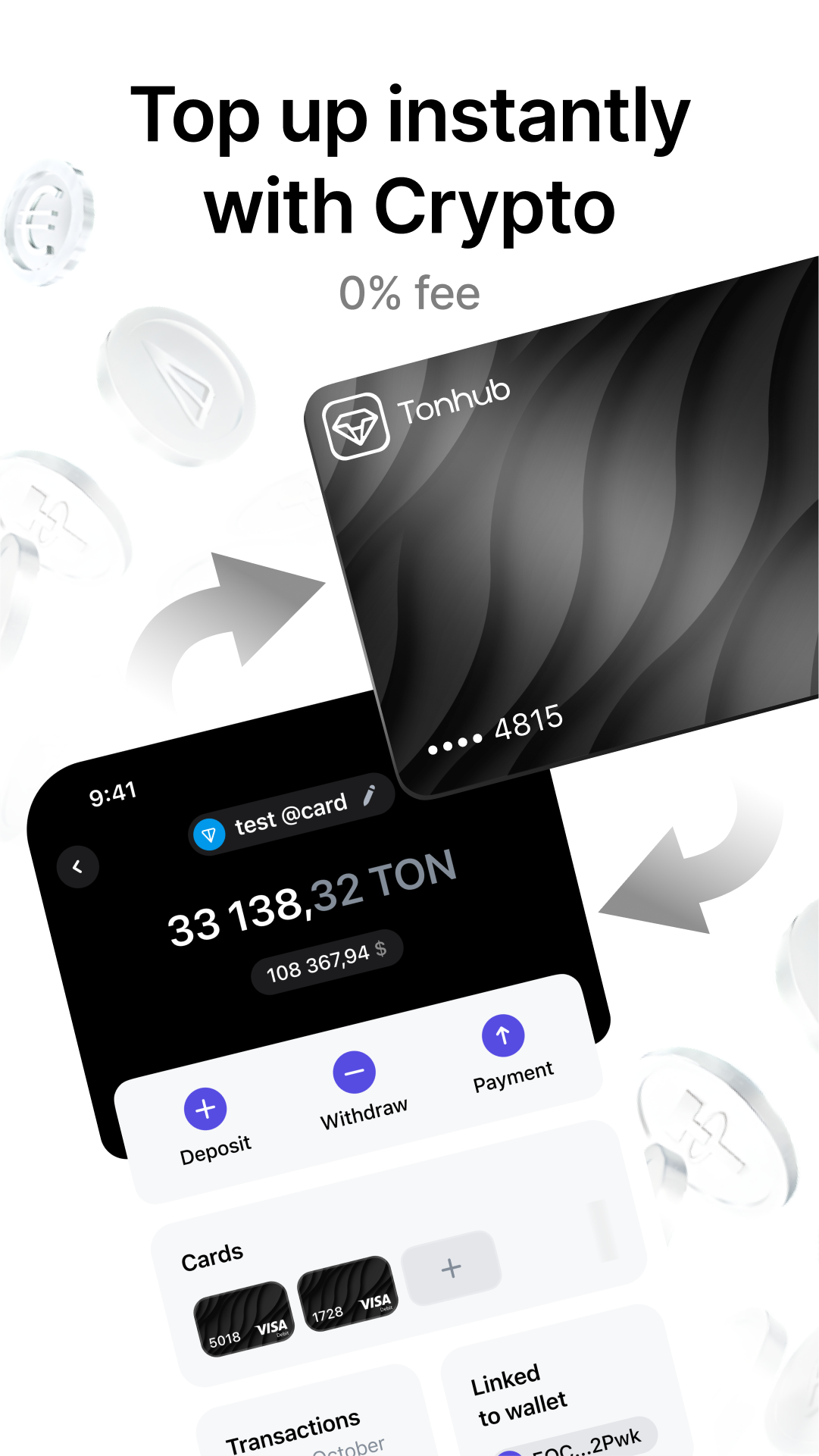 اسکرین شات 2 برنامه Tonhub: Crypto Wallet & Card