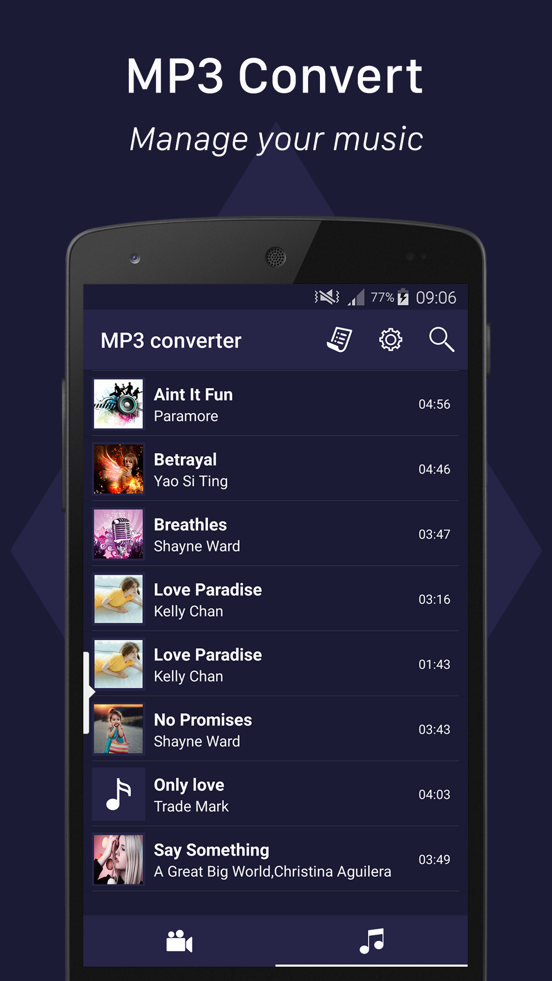 اسکرین شات 2 برنامه MP3 converter
