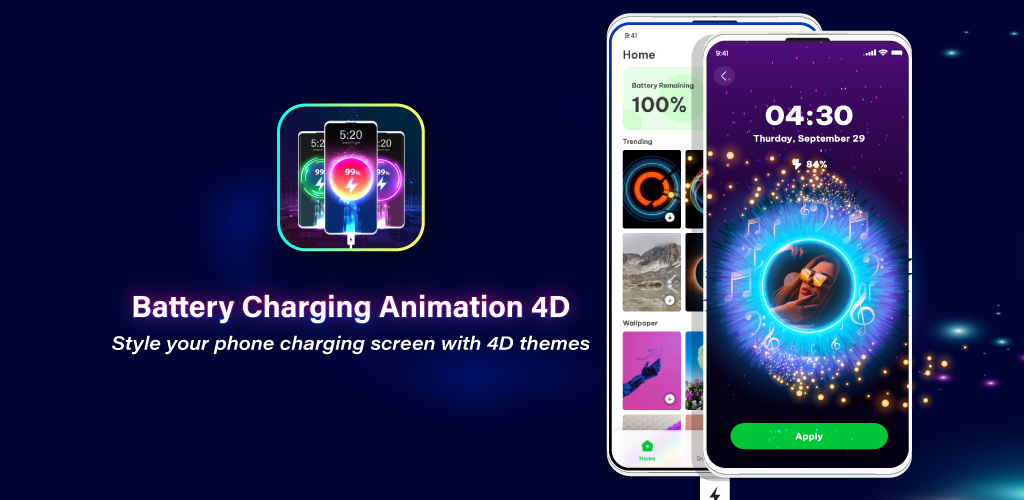 اسکرین شات 1 برنامه Battery Charging Animation 4D