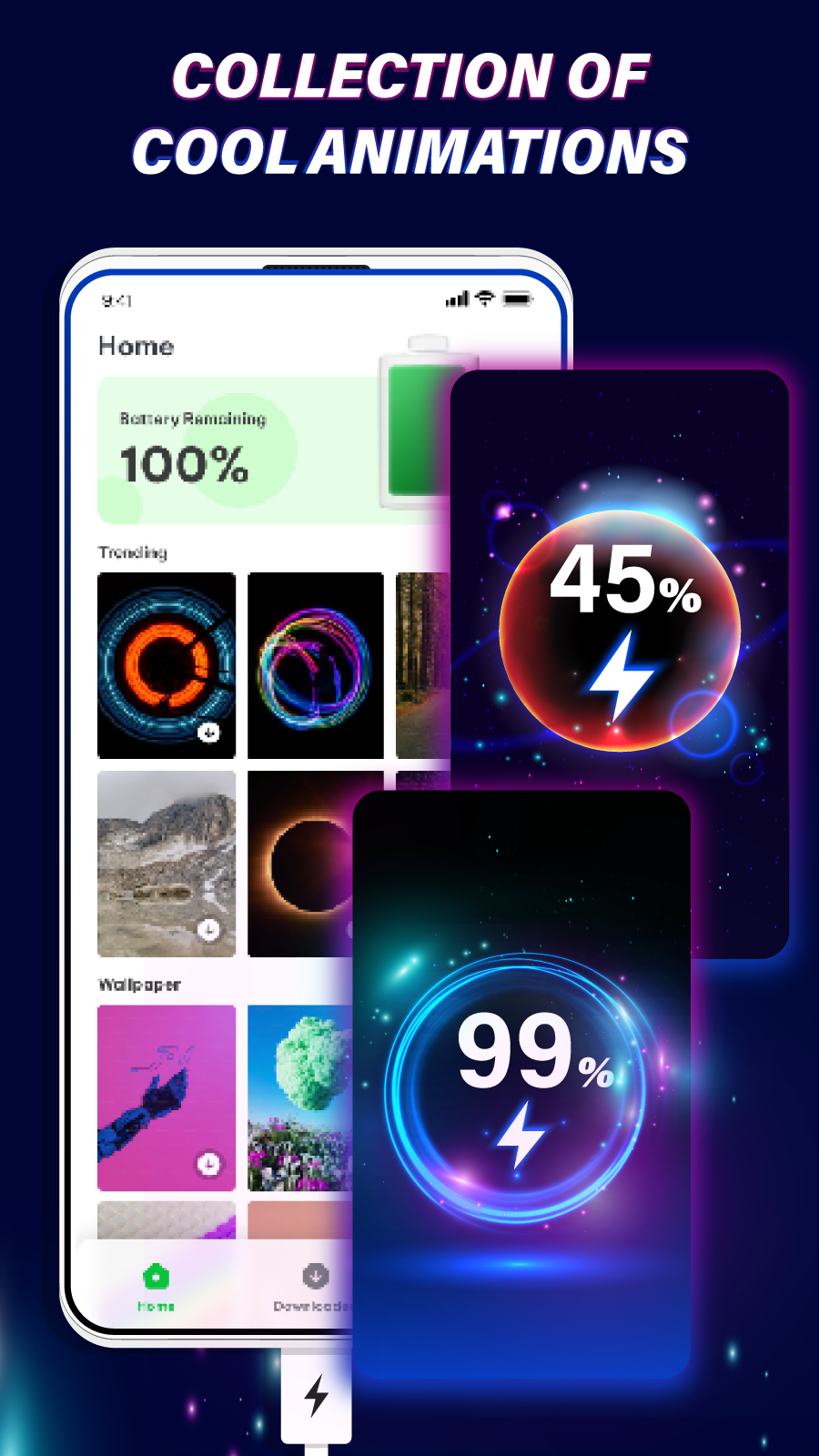 اسکرین شات 2 برنامه Battery Charging Animation 4D
