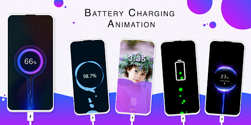 اسکرین شات 1 برنامه Battery Charging Animation - Photo Battery Charger