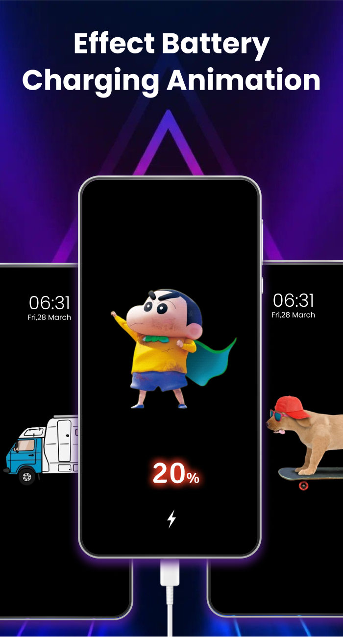 اسکرین شات 2 برنامه Battery Charging Animation 3D