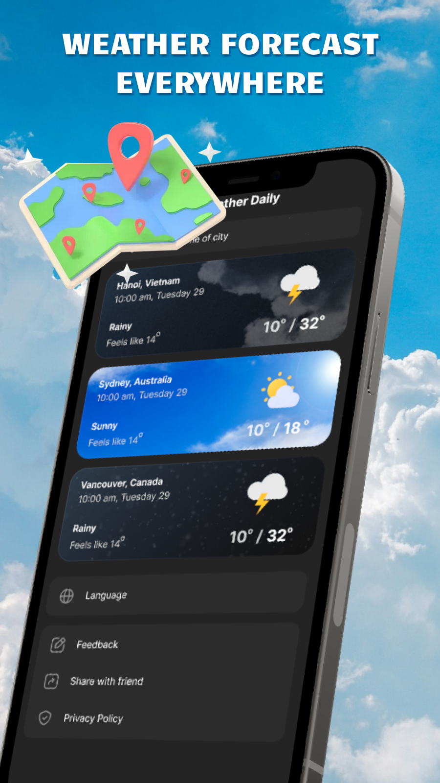 اسکرین شات 4 برنامه Weather Tracker: Daily Weather