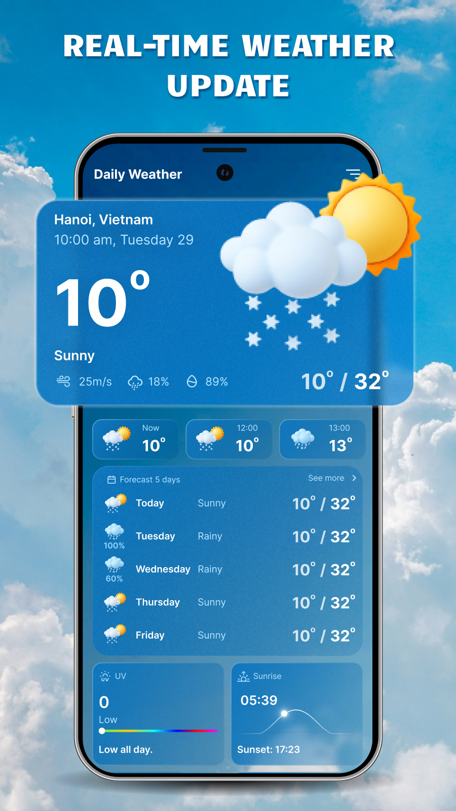 اسکرین شات 1 برنامه Weather Tracker: Daily Weather