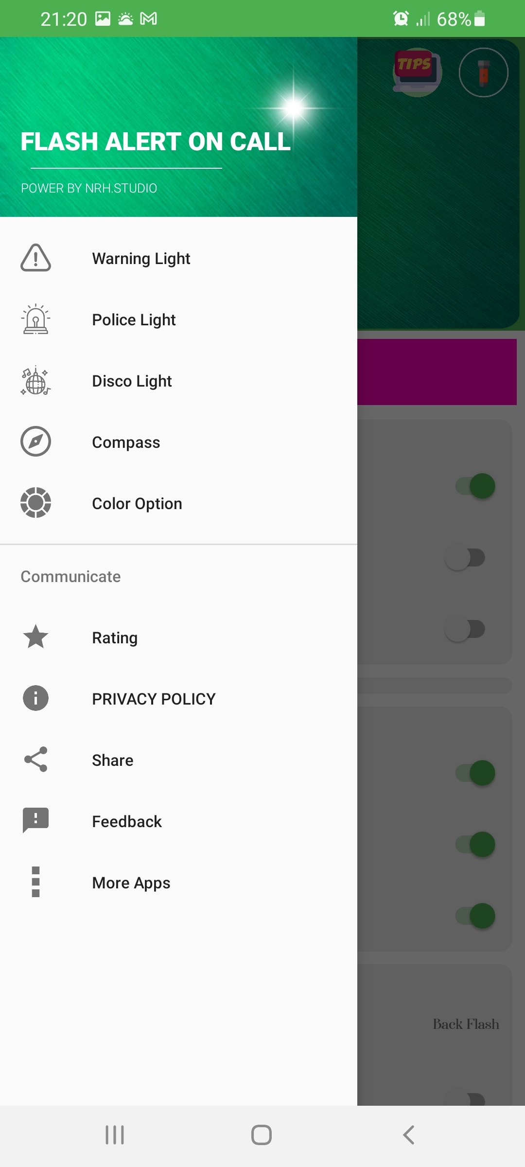 اسکرین شات 4 برنامه color flash alert: flash call