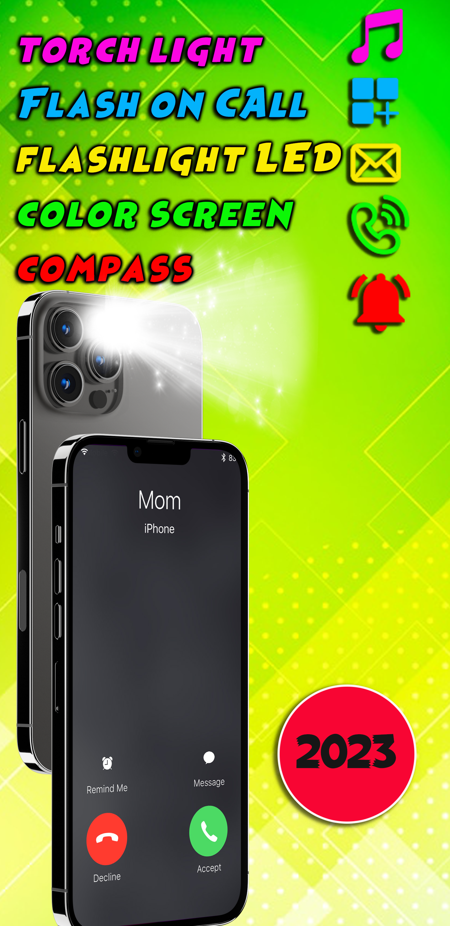 اسکرین شات 1 برنامه color flash alert: flash call