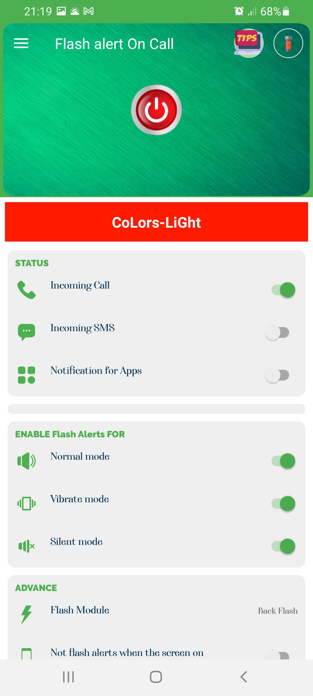 اسکرین شات 5 برنامه color flash alert: flash call