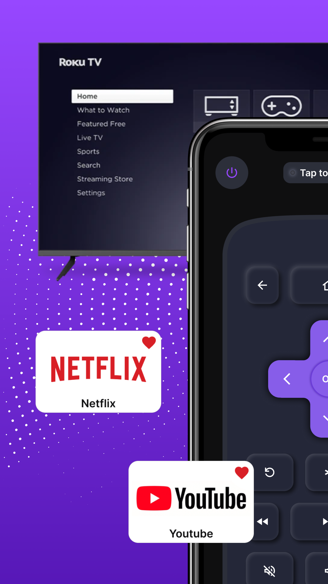 اسکرین شات 1 برنامه Remote Control for RokuTV
