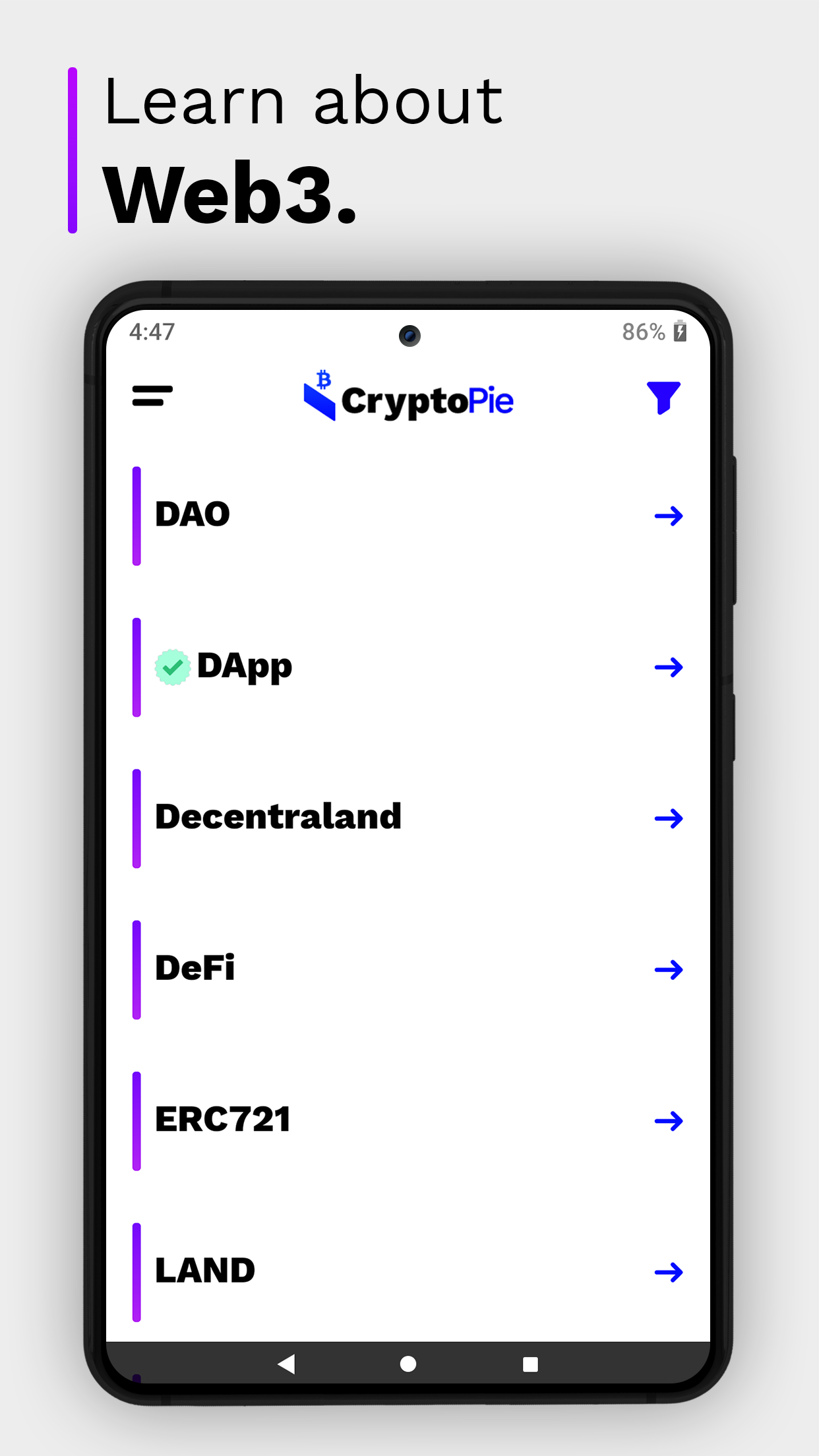 اسکرین شات 5 برنامه Crypto Pie: Learn Crypto & BTC