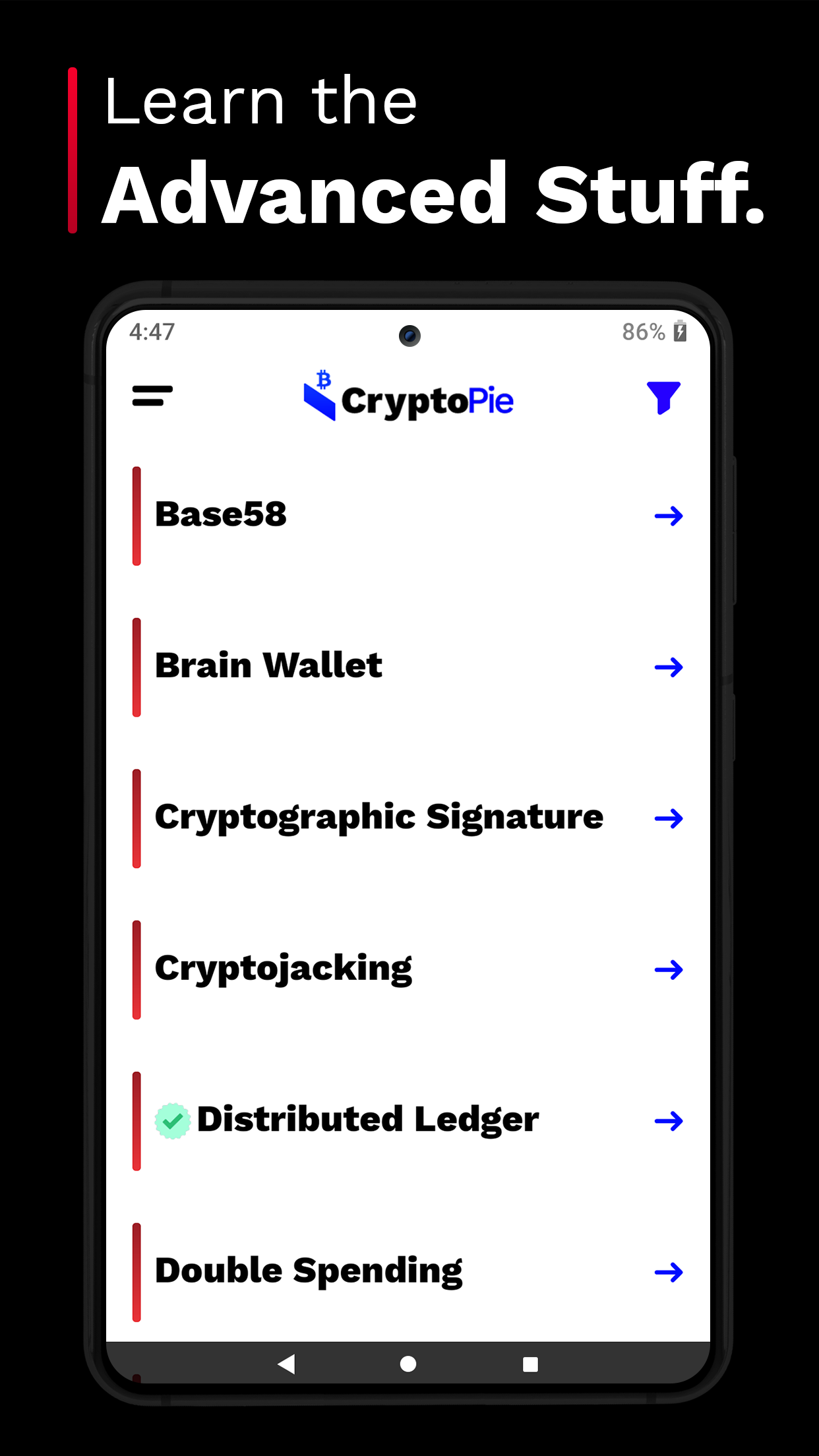 اسکرین شات 6 برنامه Crypto Pie: Learn Crypto & BTC