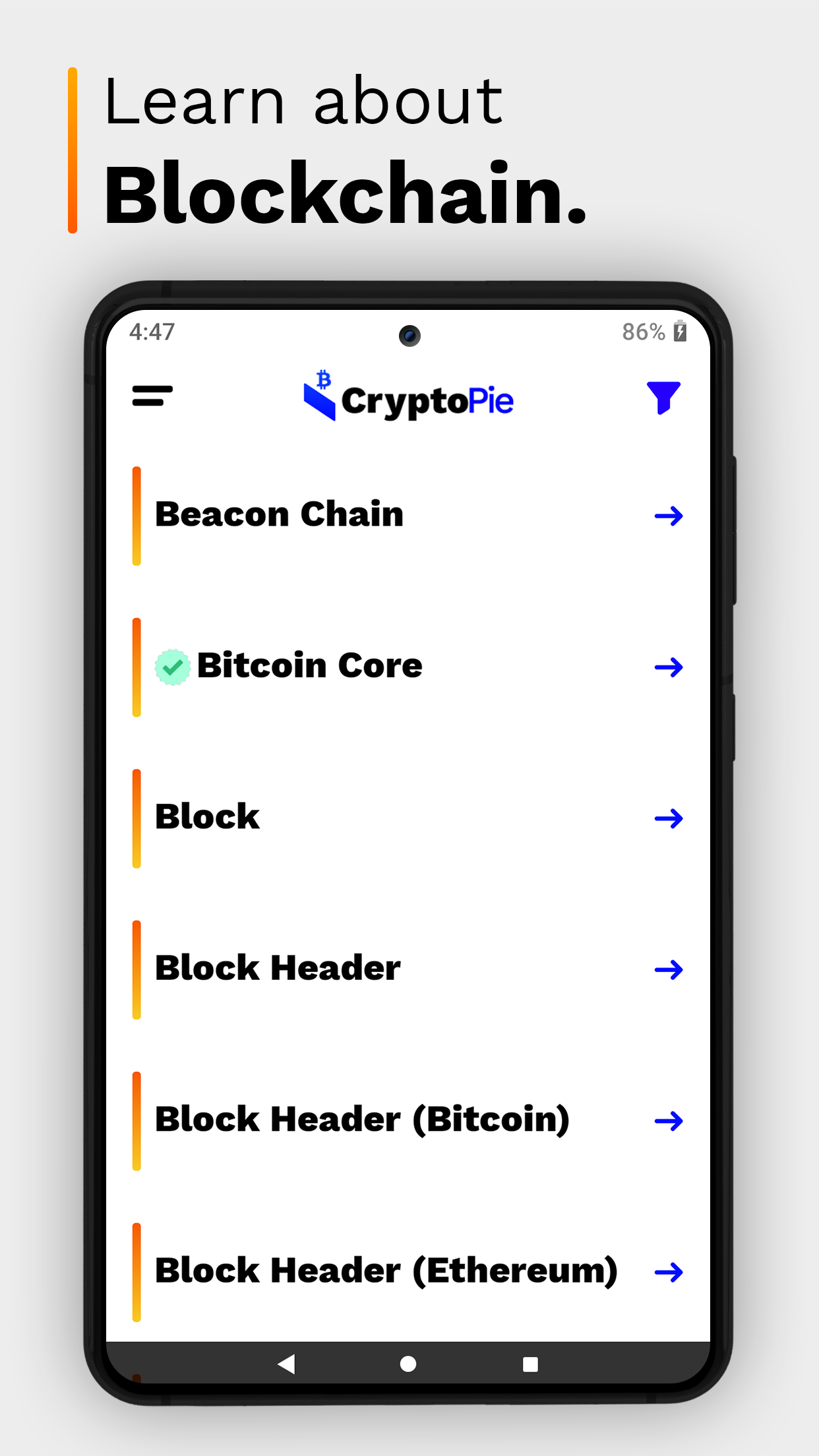 اسکرین شات 3 برنامه Crypto Pie: Learn Crypto & BTC