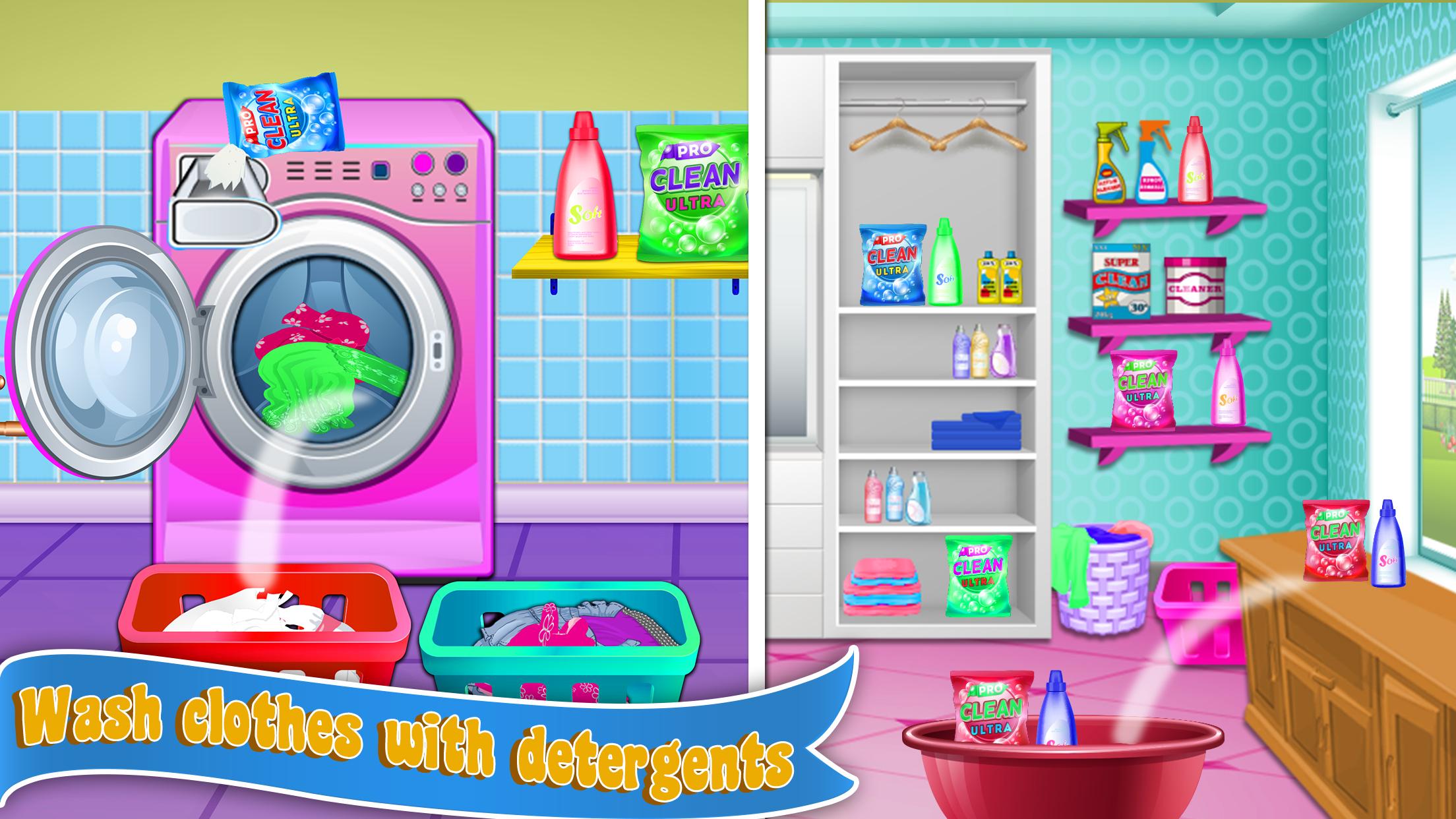 اسکرین شات 1 بازی Home Laundry & Dish Washing: M