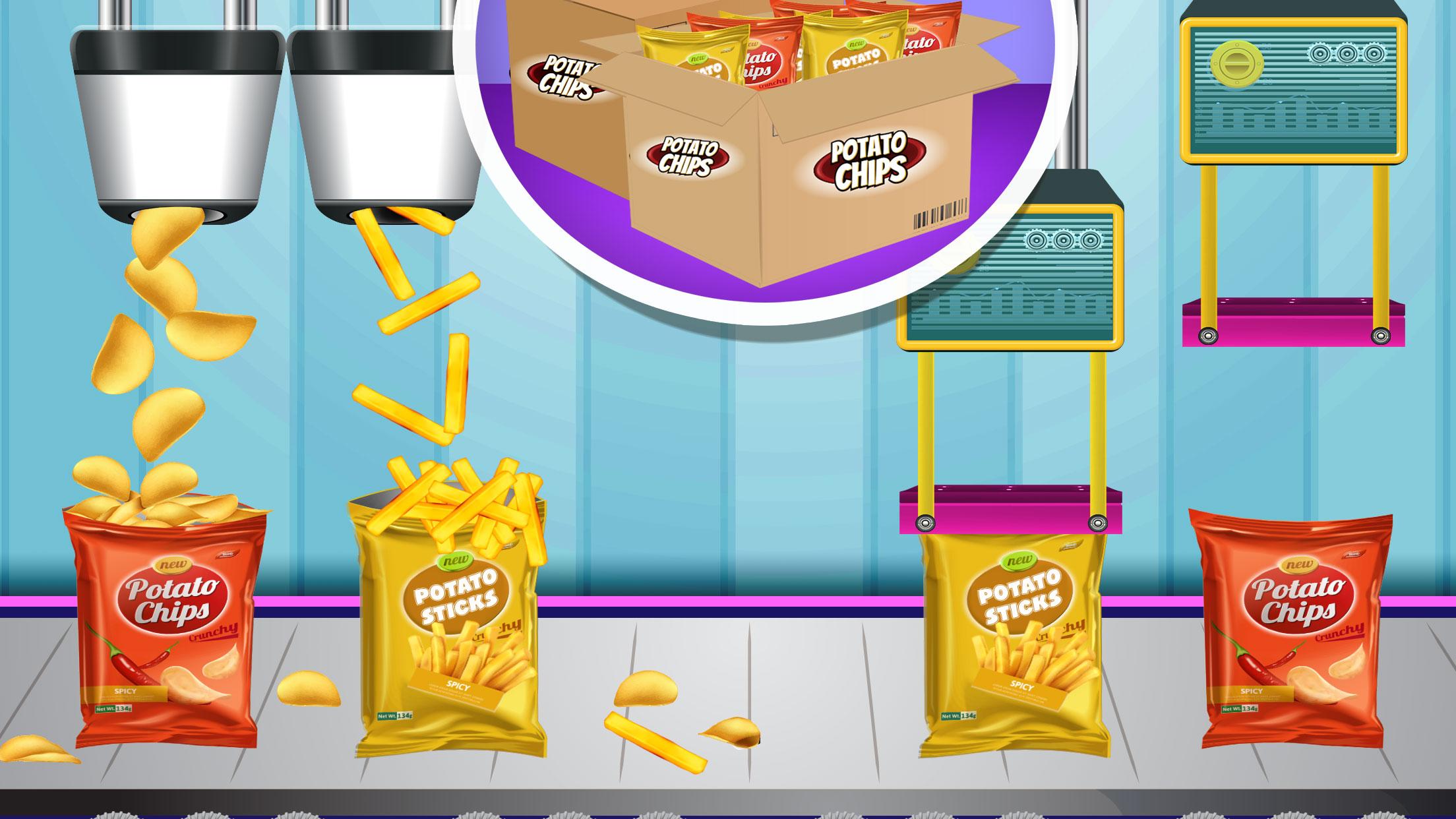 اسکرین شات 1 بازی Potato Chips Food Factory – Cr