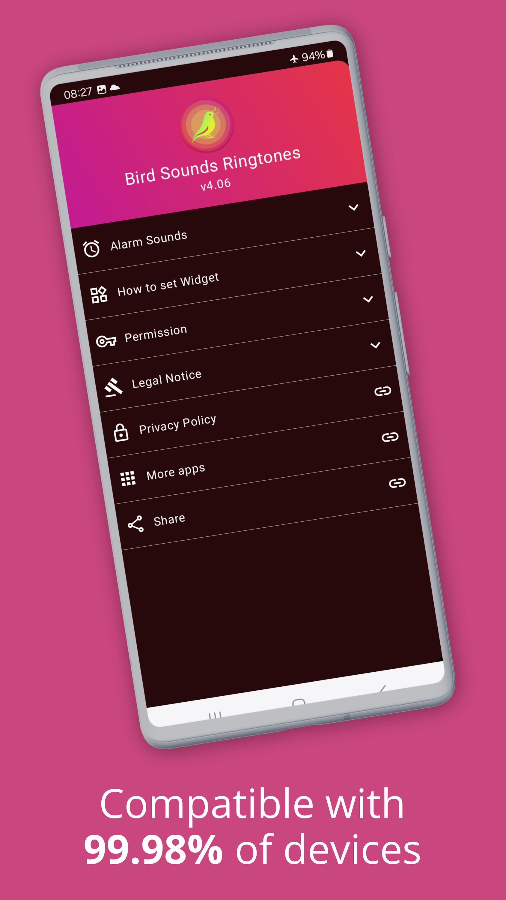 اسکرین شات 6 برنامه Bird Sounds Ringtones