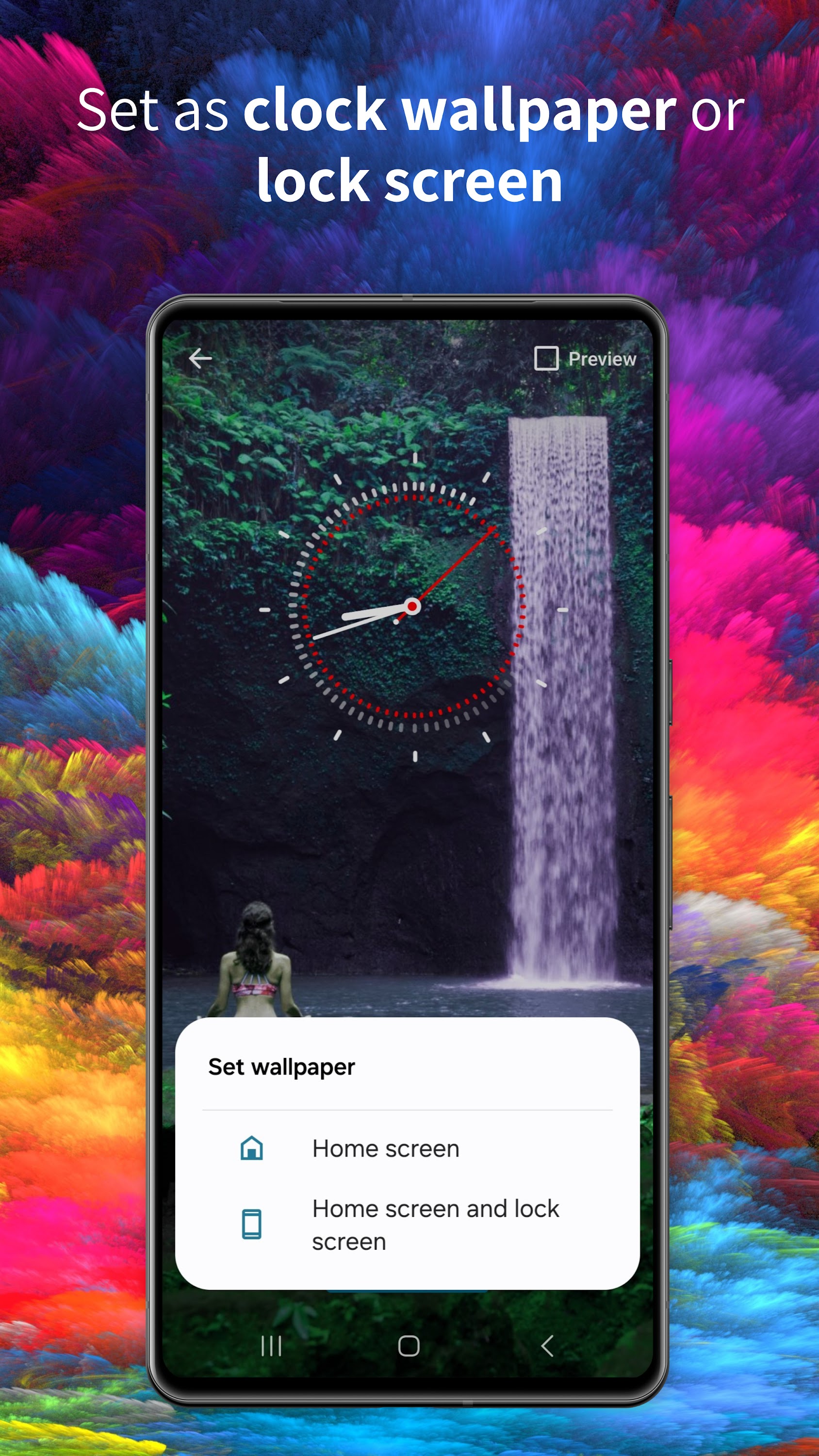 اسکرین شات 5 برنامه Clock Wallpaper with Date