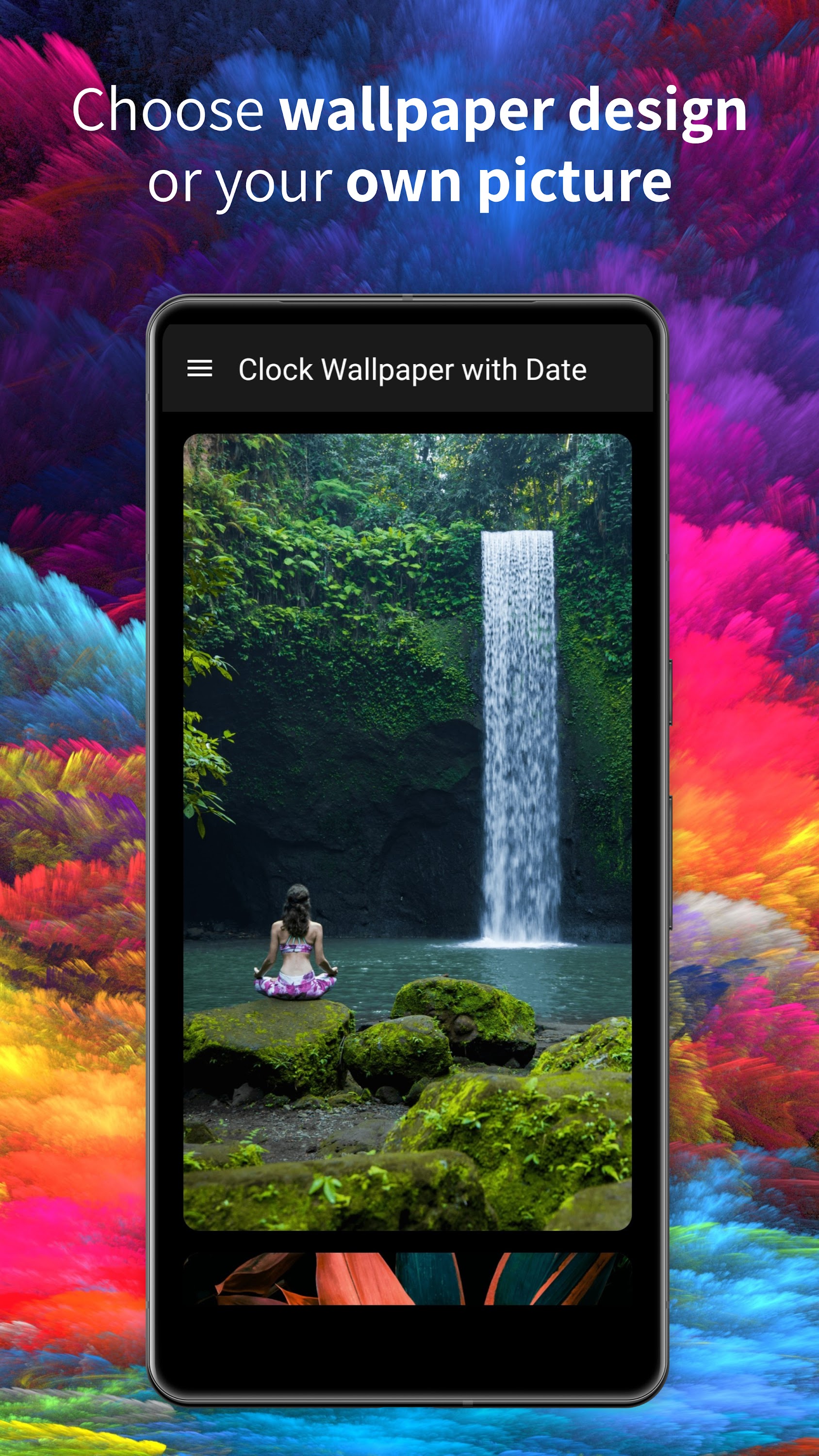 اسکرین شات 1 برنامه Clock Wallpaper with Date