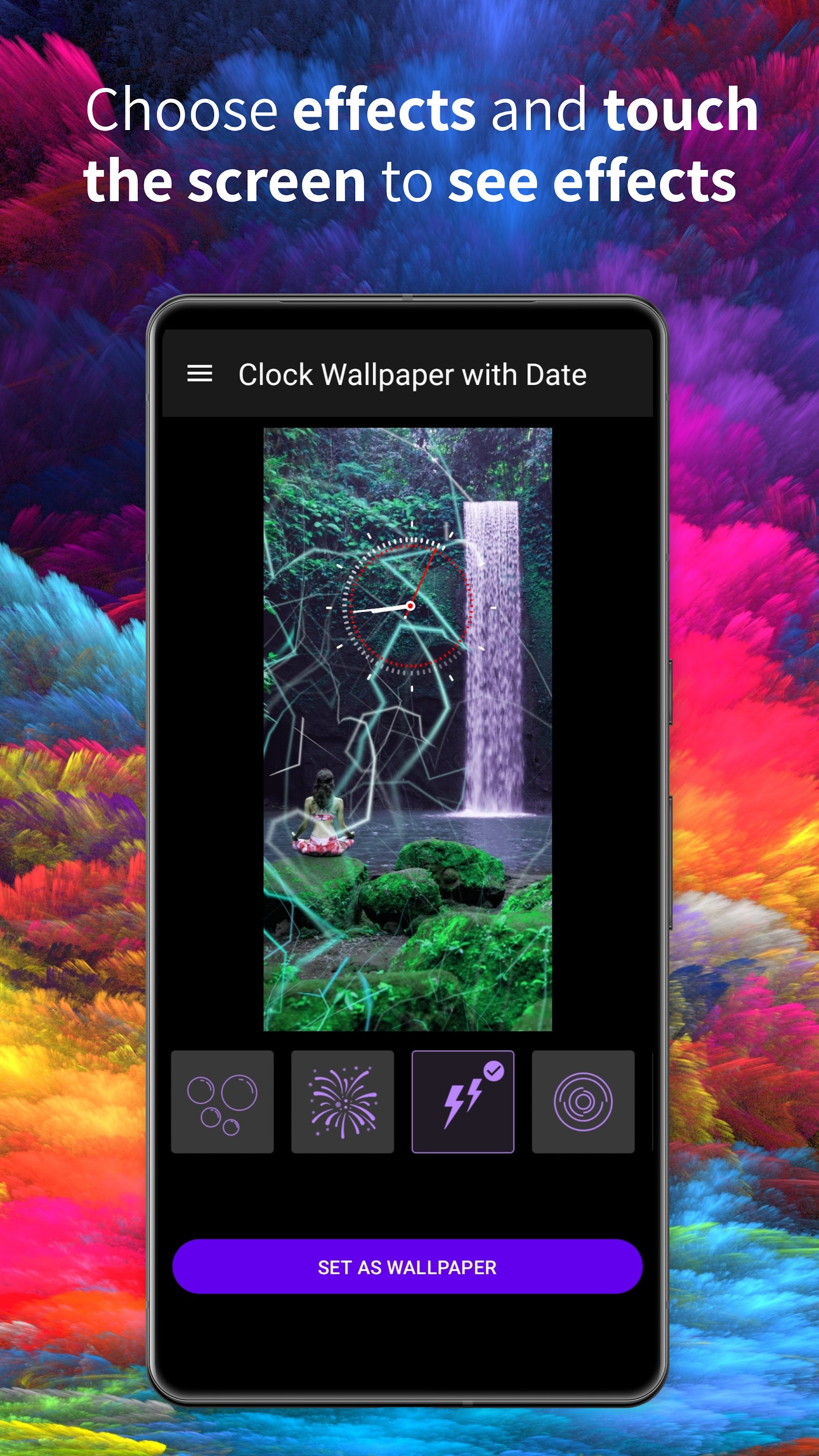 اسکرین شات 4 برنامه Clock Wallpaper with Date