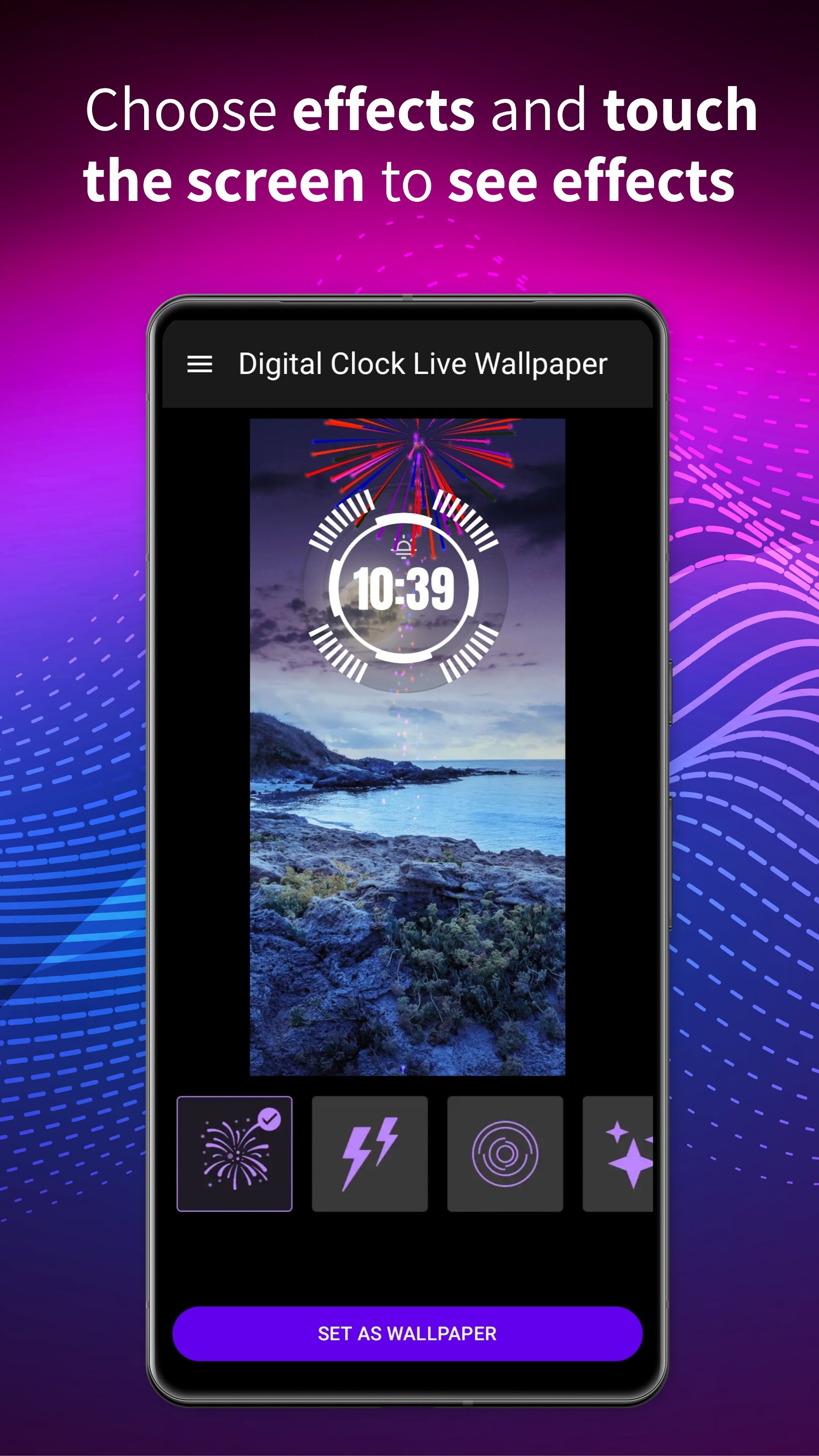 اسکرین شات 4 برنامه Digital Clock Live Wallpaper
