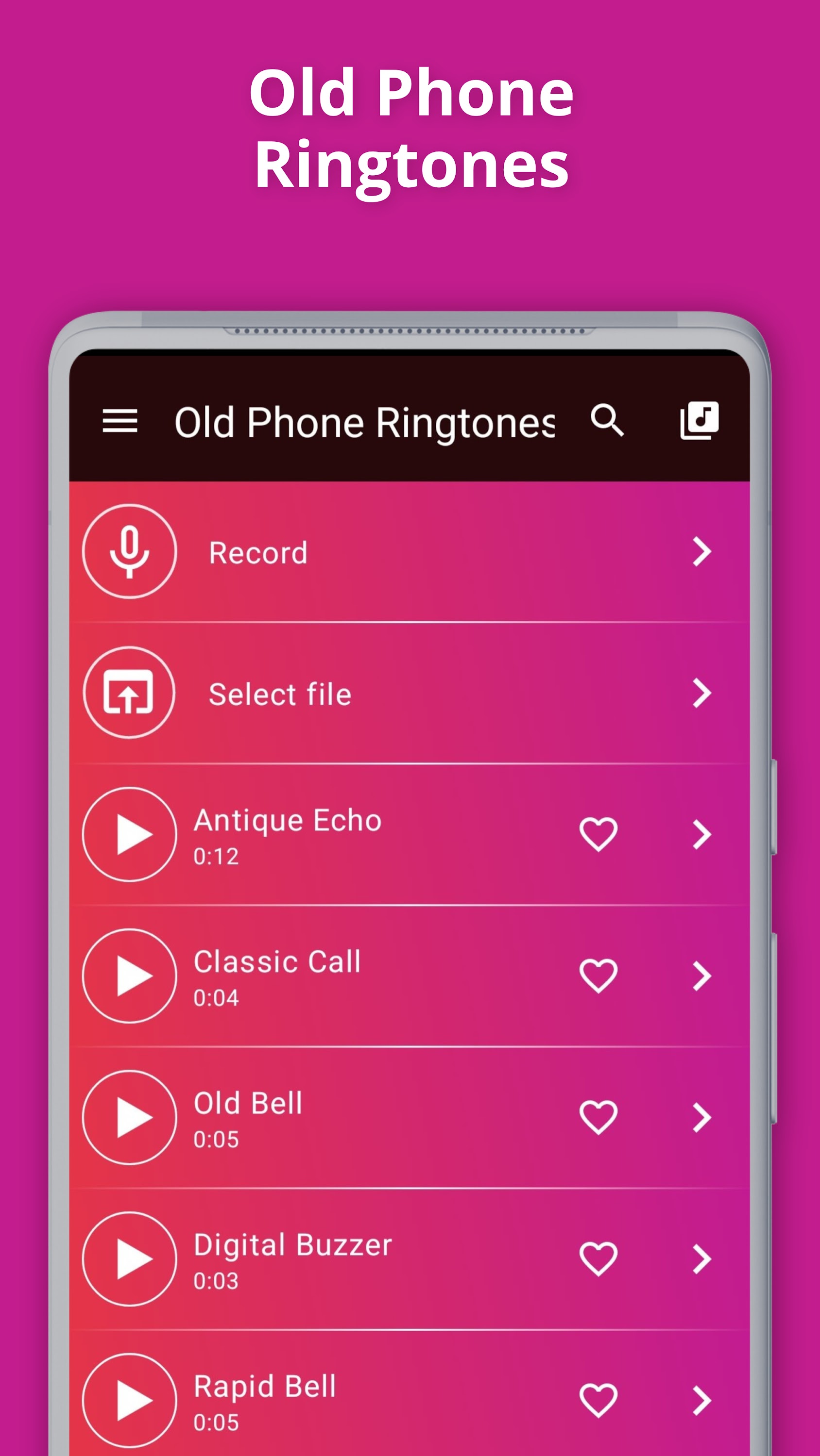 اسکرین شات 1 برنامه Old Phone Ringtones