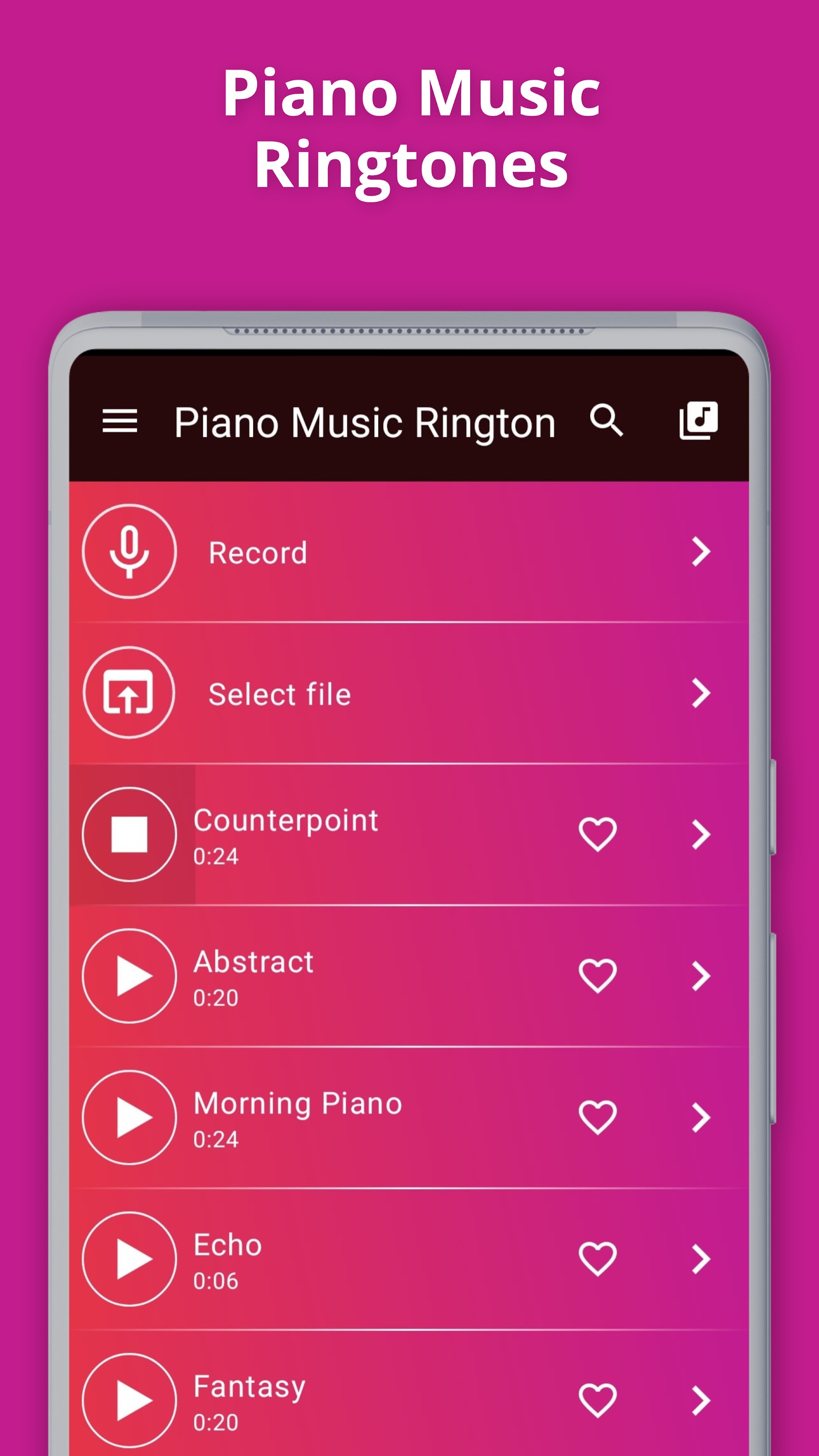 اسکرین شات 1 برنامه Piano Music Ringtones