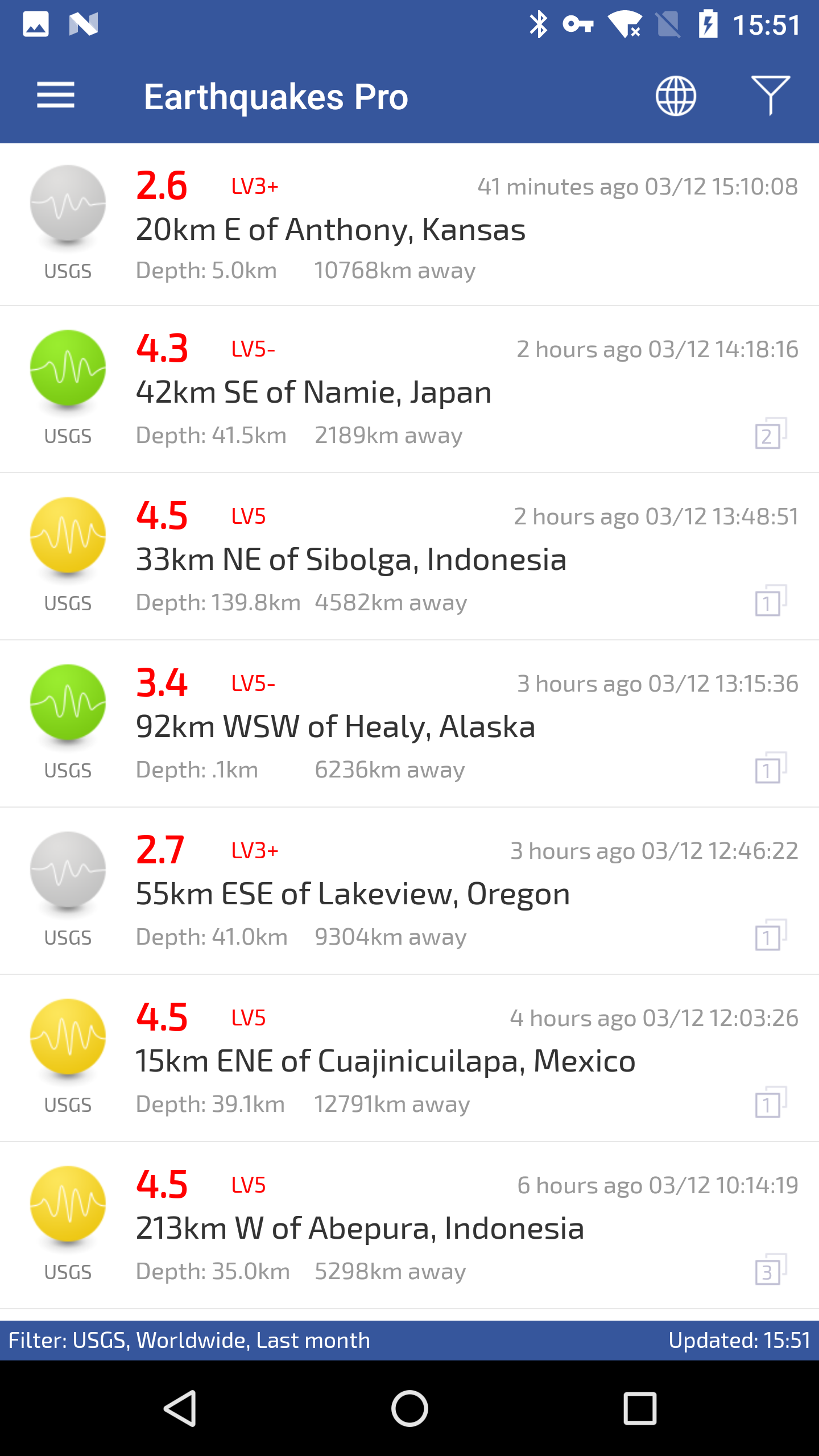 اسکرین شات 1 برنامه Earthquakes