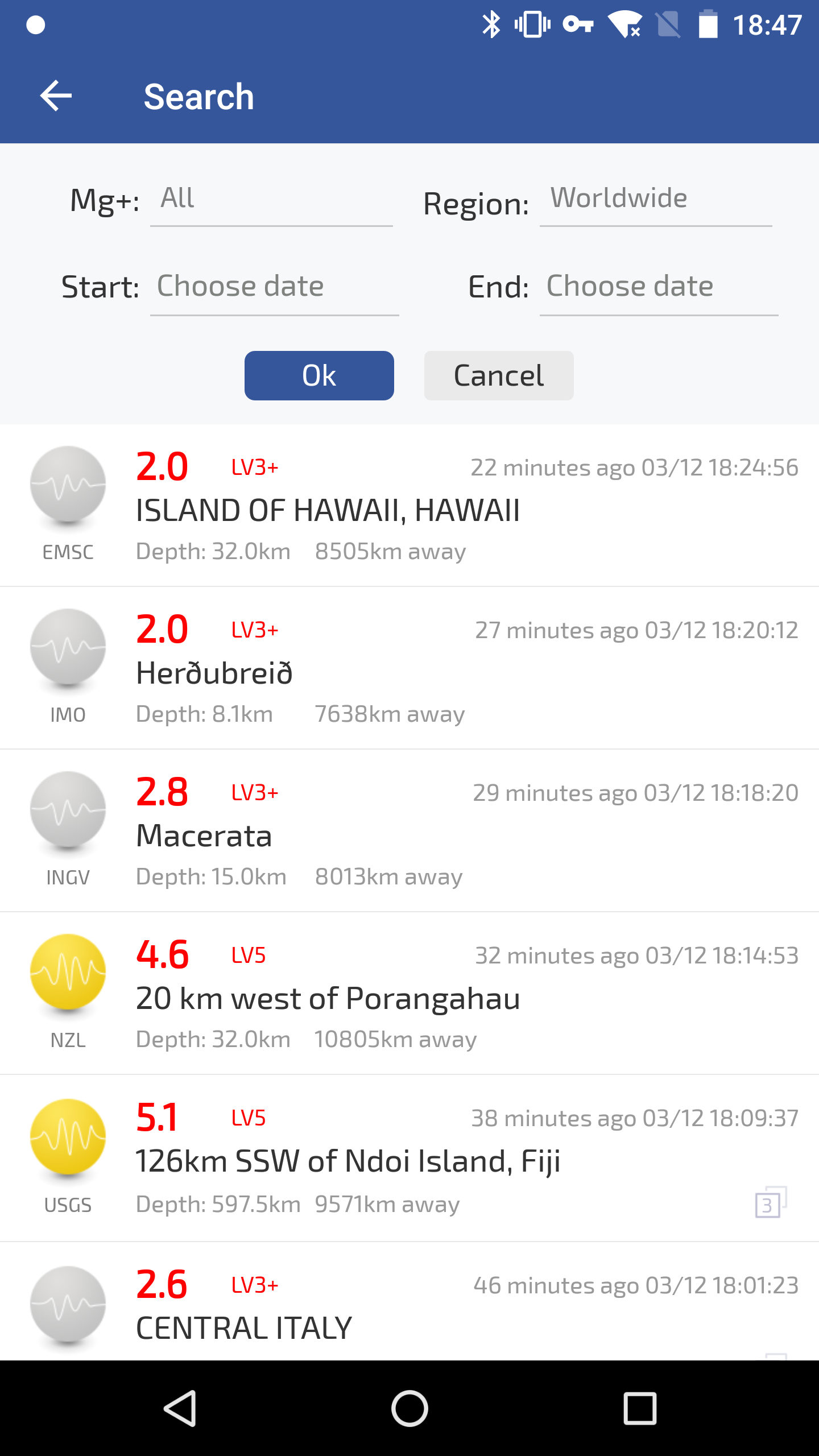 اسکرین شات 6 برنامه Earthquakes