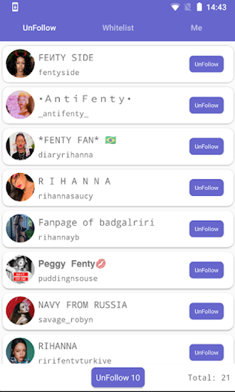 اسکرین شات 3 برنامه Unfollowers for Instagram,lost