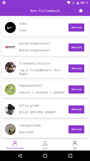 اسکرین شات 1 برنامه Unfollowers for Instagram,lost followers,Unfollow