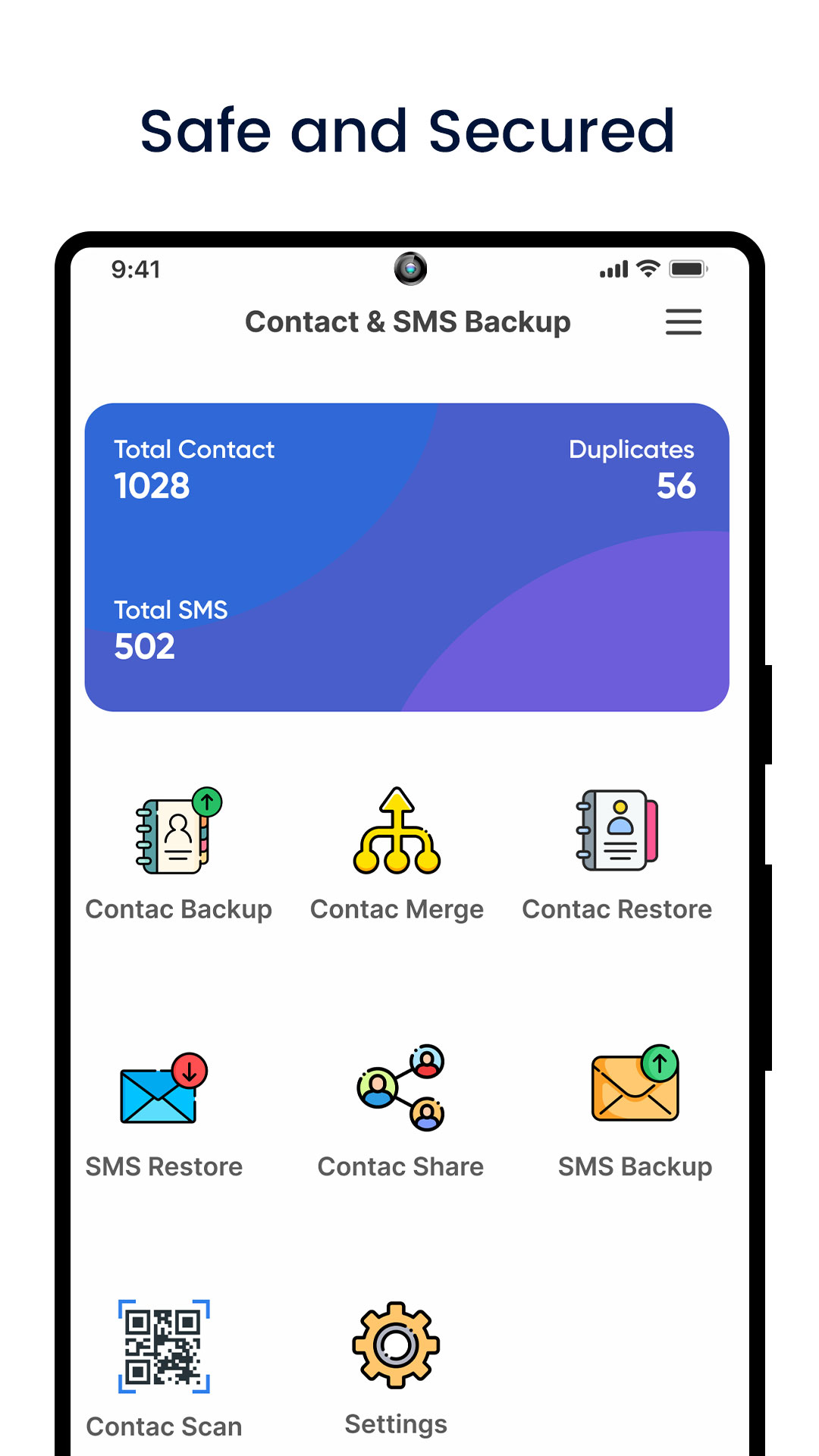 اسکرین شات 1 برنامه Contact SMS Backup
