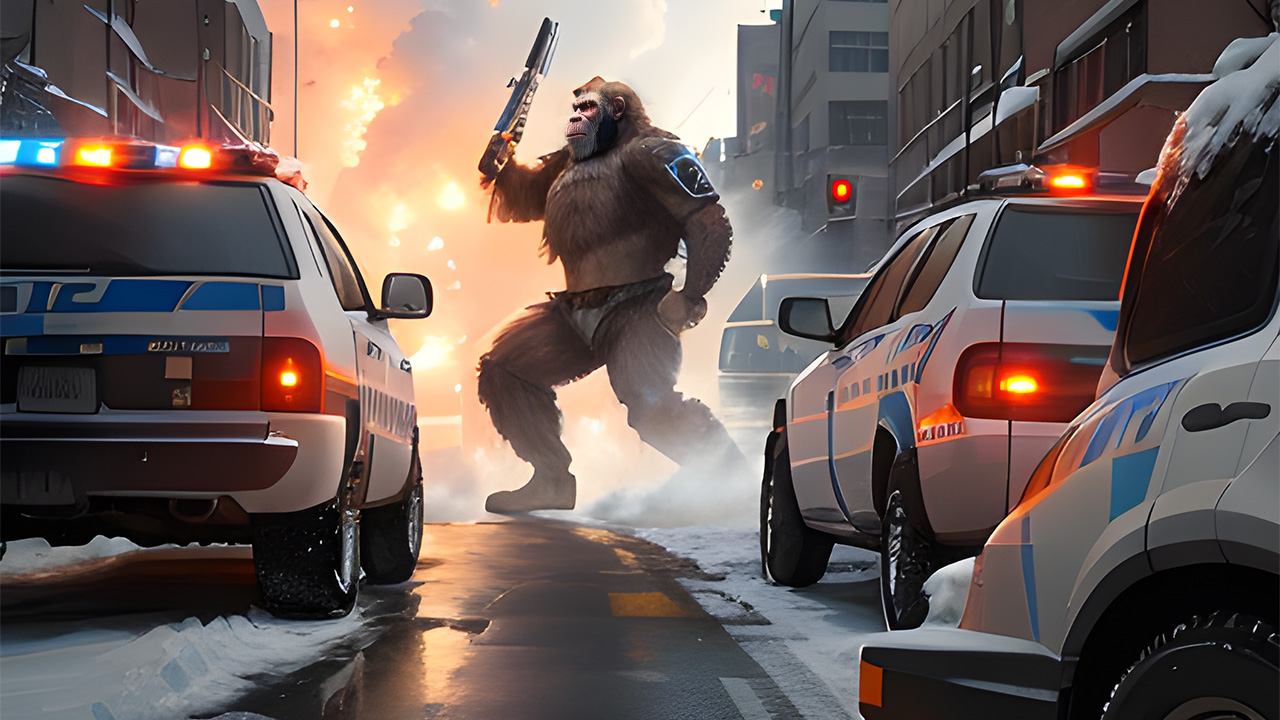 اسکرین شات 2 بازی Angry Gorilla Apes City Games