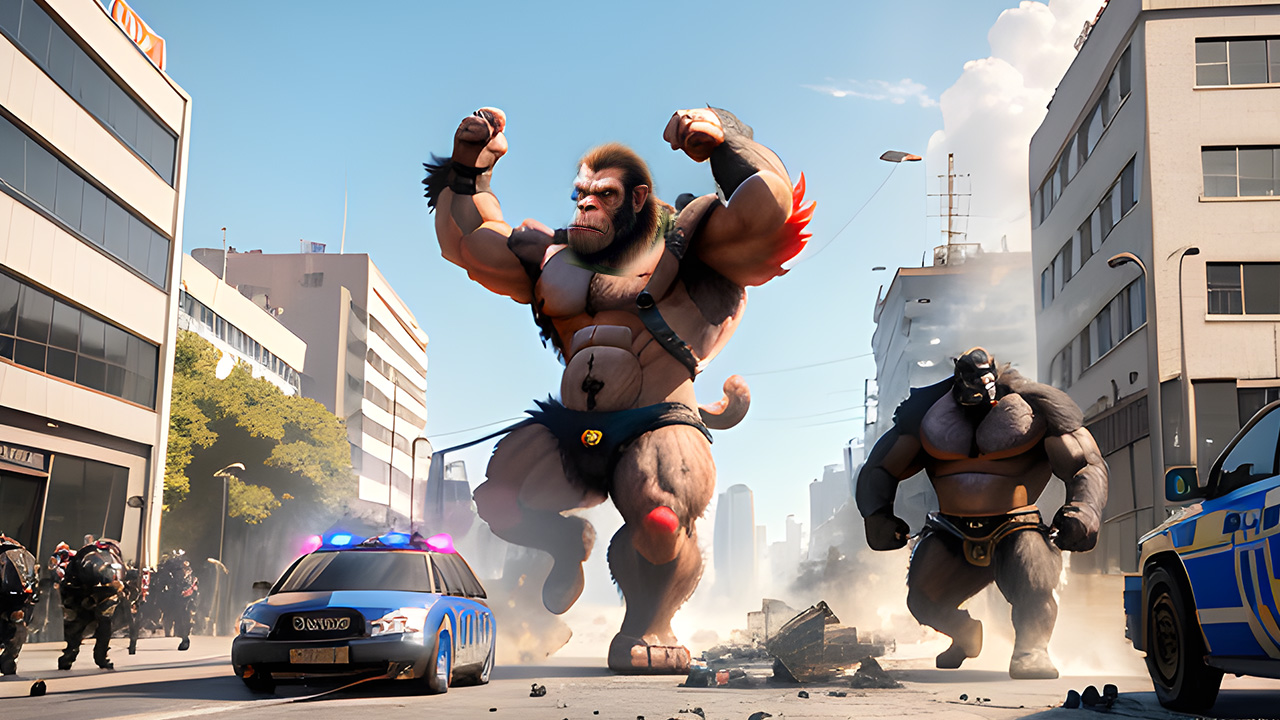اسکرین شات 1 بازی Angry Gorilla Apes City Games
