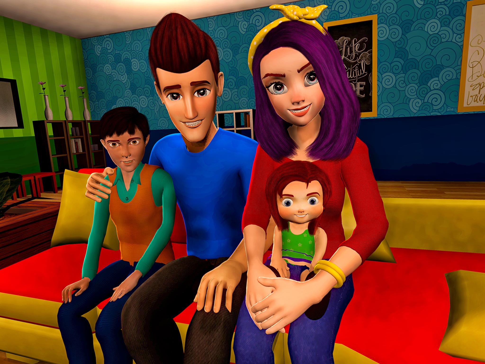 اسکرین شات 3 بازی Virtual Happy Family Life Game