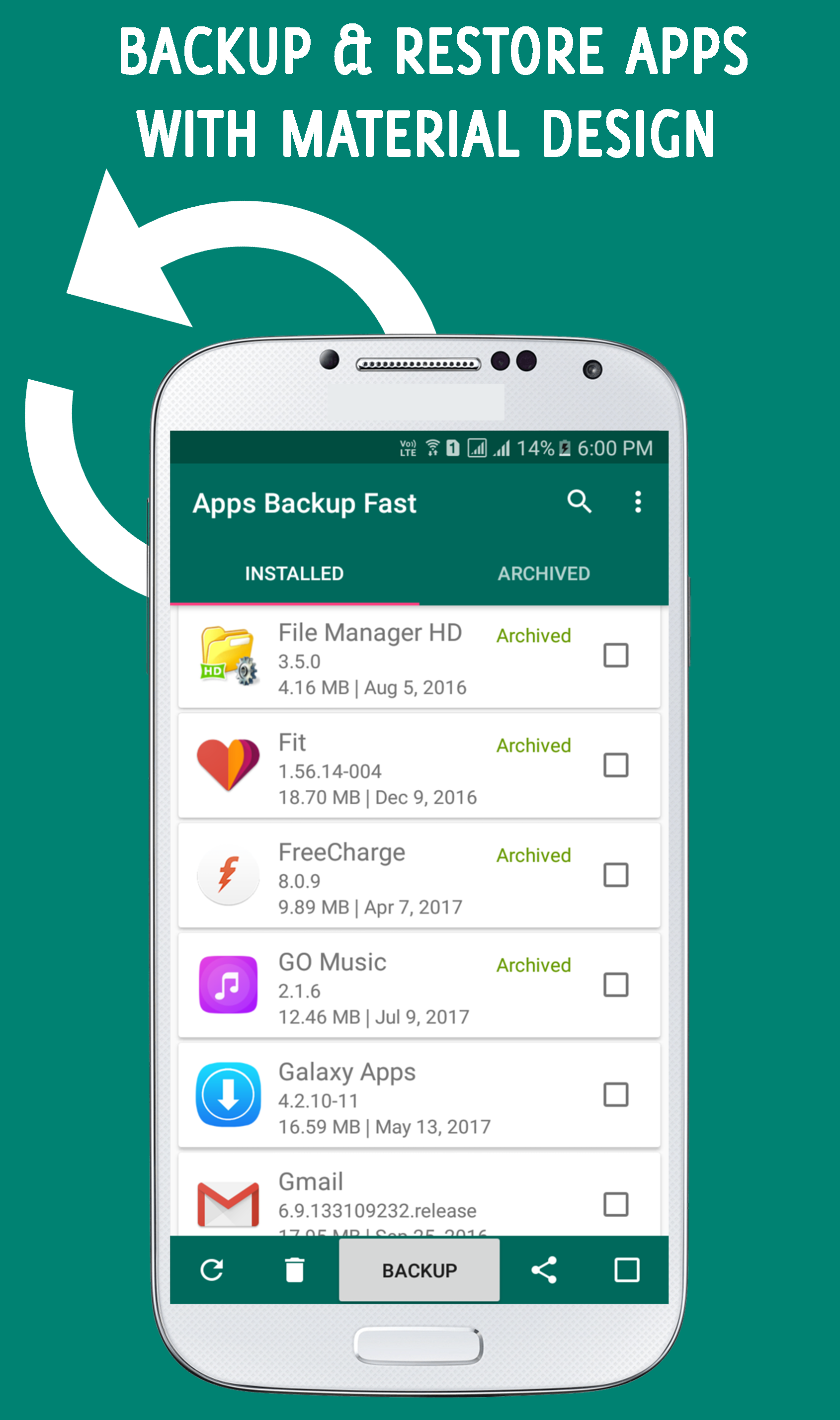 اسکرین شات 1 برنامه Apps Backup and Restore