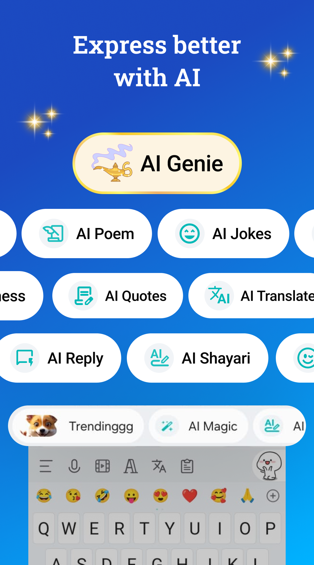 اسکرین شات 1 برنامه Bobble AI Keyboard Memes, Gifs