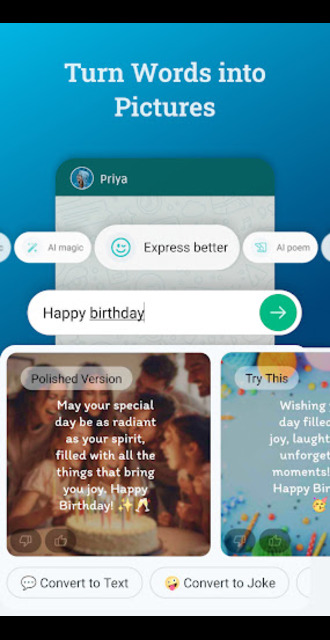 اسکرین شات 2 برنامه Bobble AI Keyboard Memes, Gifs
