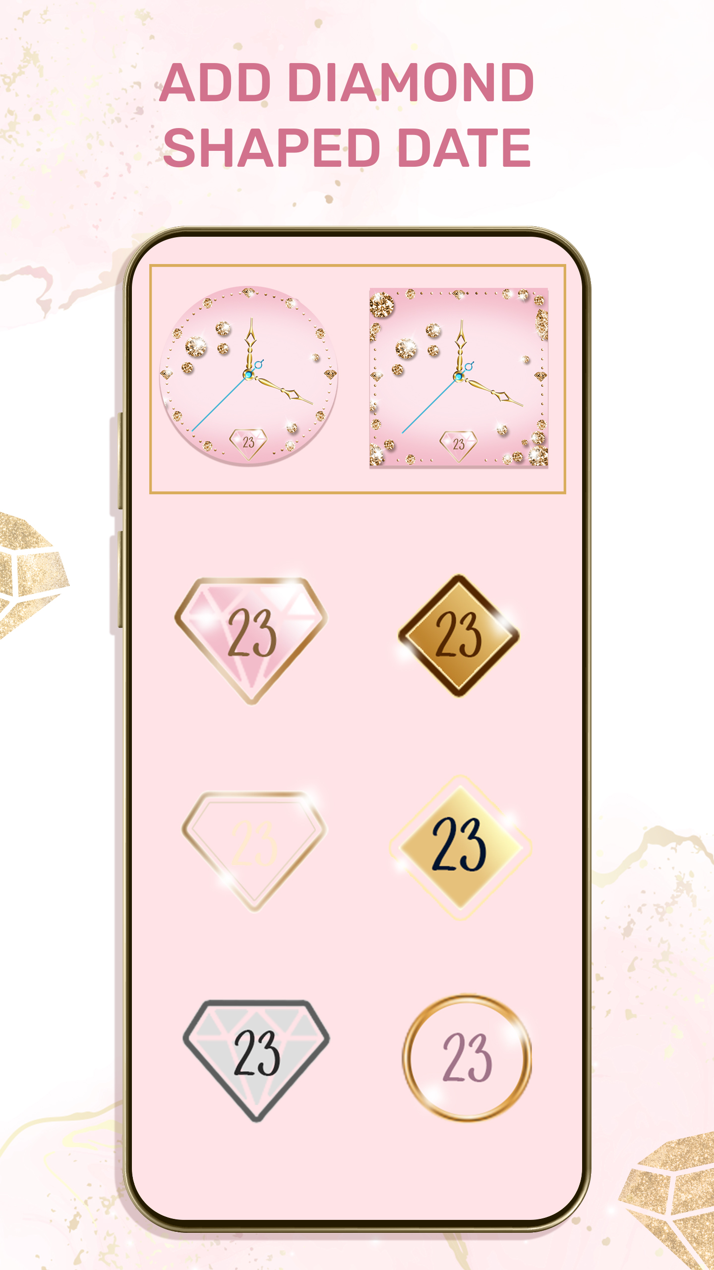 اسکرین شات 5 برنامه Diamond Gold Watch Face