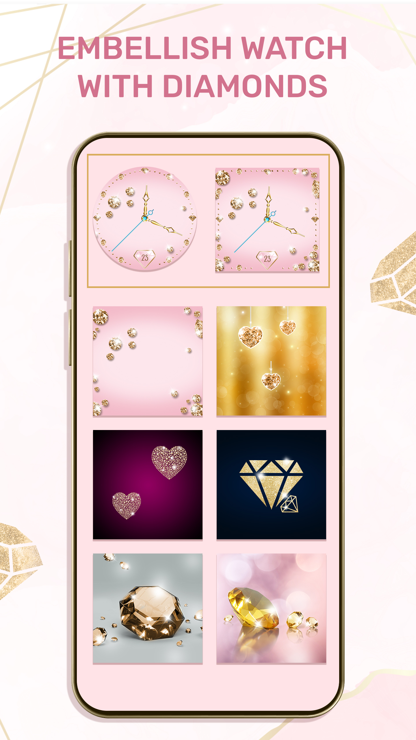 اسکرین شات 2 برنامه Diamond Gold Watch Face