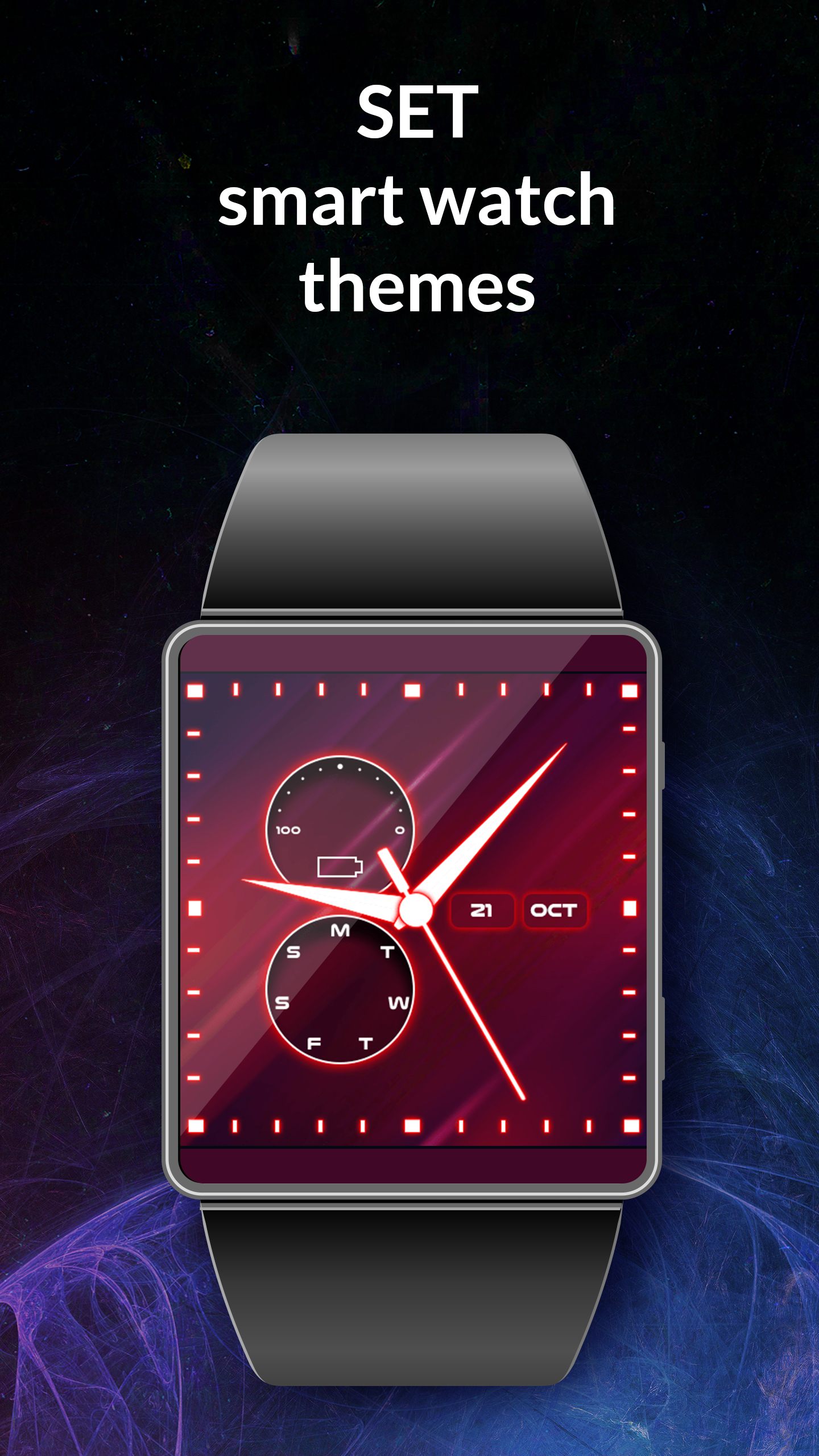 اسکرین شات 6 برنامه Neon Blue Watch Face