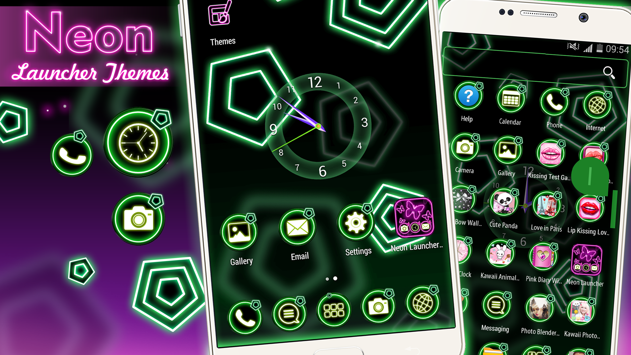 اسکرین شات 1 برنامه Neon Launcher Themes