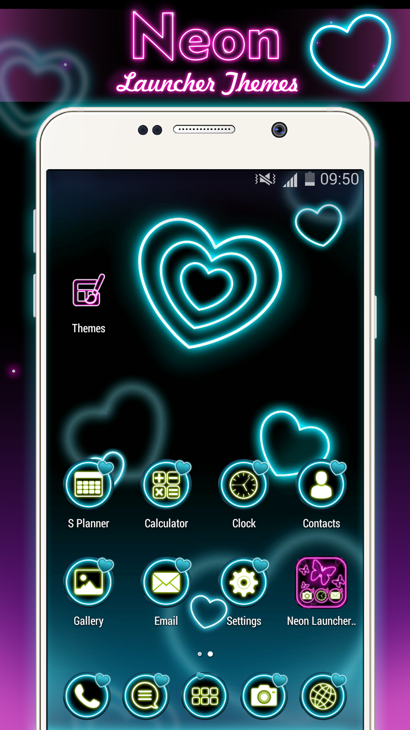 اسکرین شات 4 برنامه Neon Launcher Themes