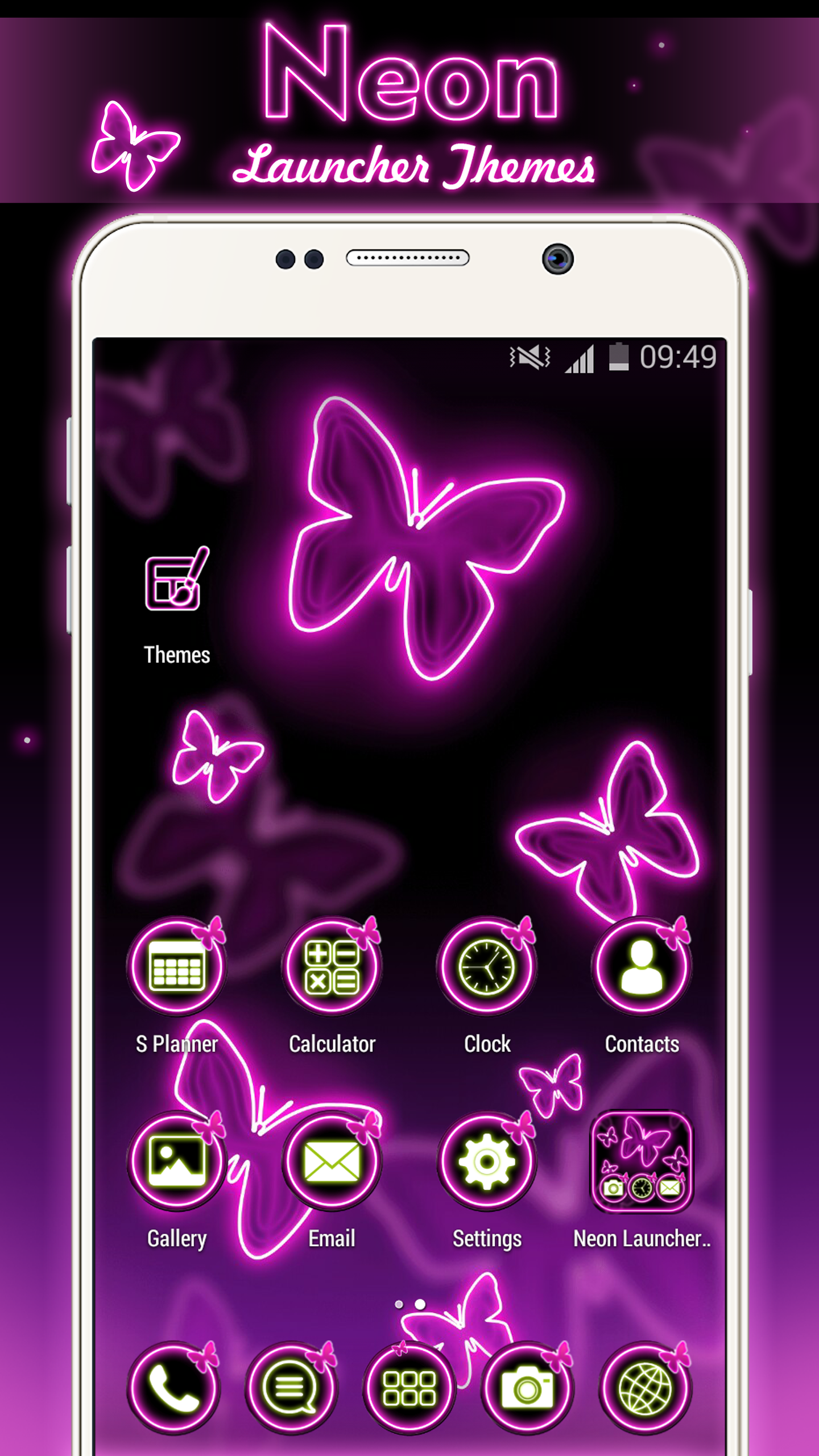 اسکرین شات 3 برنامه Neon Launcher Themes