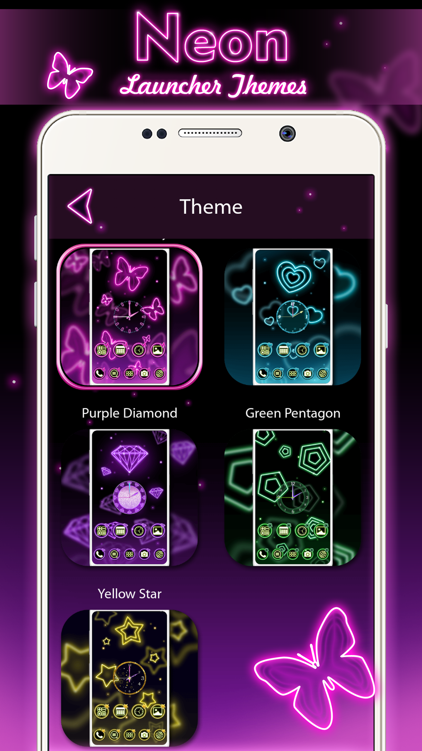 اسکرین شات 2 برنامه Neon Launcher Themes