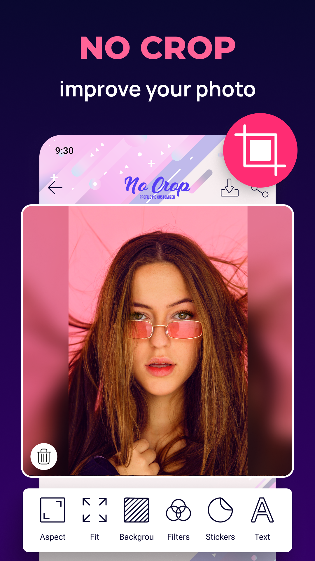 اسکرین شات 3 برنامه No Crop Profile Pic Customizer
