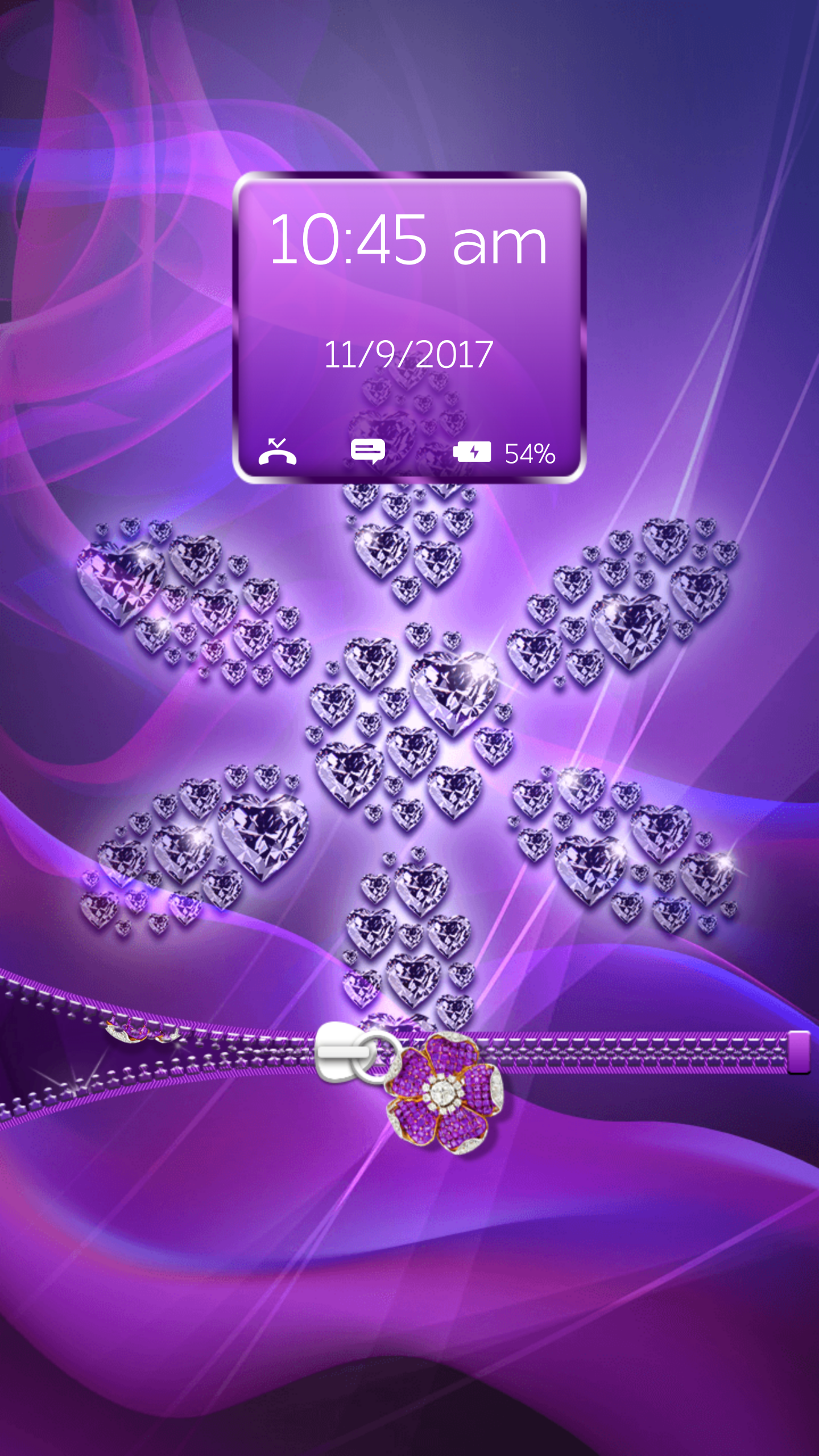 اسکرین شات 2 برنامه Purple Diamond Flower Zipper
